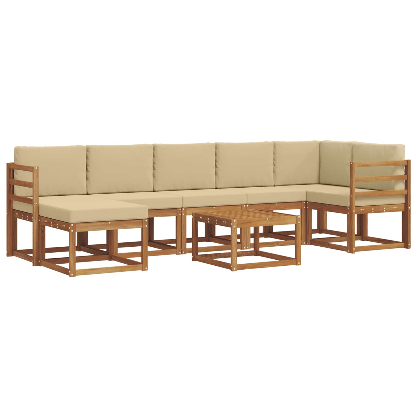 Set vanjskih sofa s jastukom 8 pcs Prirodna i bež