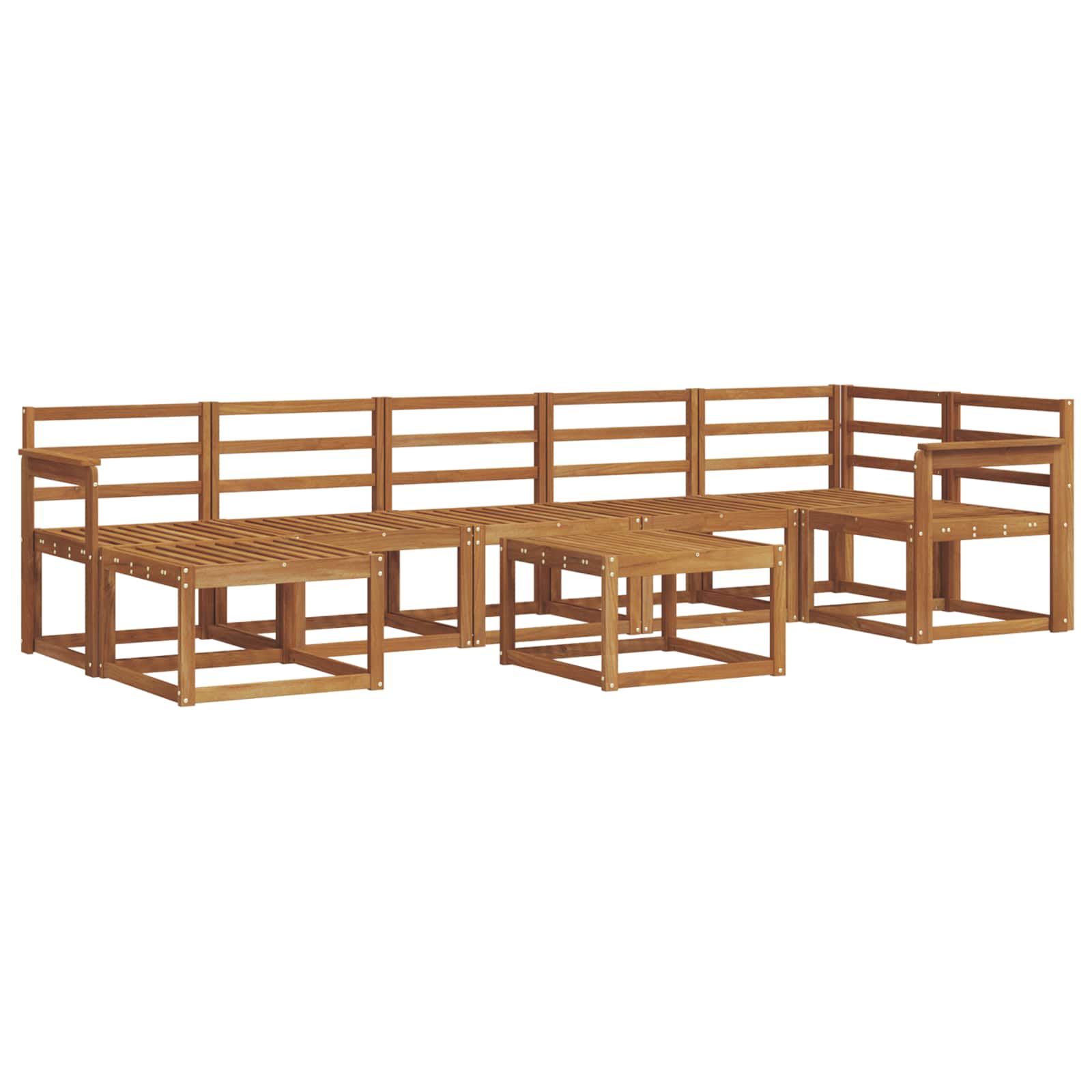 Set vanjskih sofa 8 pcs Prirodna Čvrsto drvo akacije
