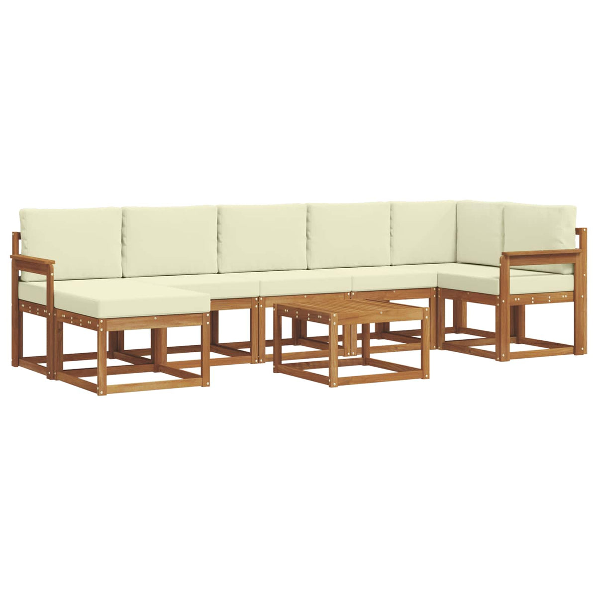 Set vanjskih sofa 8 kom. Prirodna i krem
