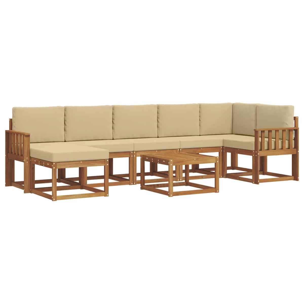 Set vanjskih sofa 8 kom. Prirodna i bež