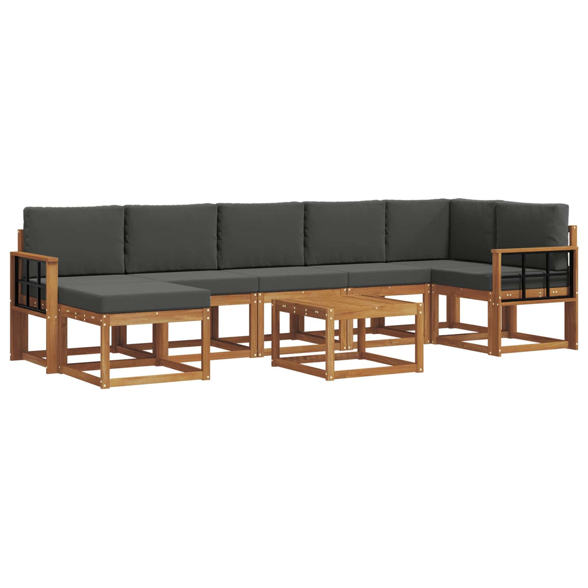 Set vanjskih sofa 8 kom. Prirodna i antracit