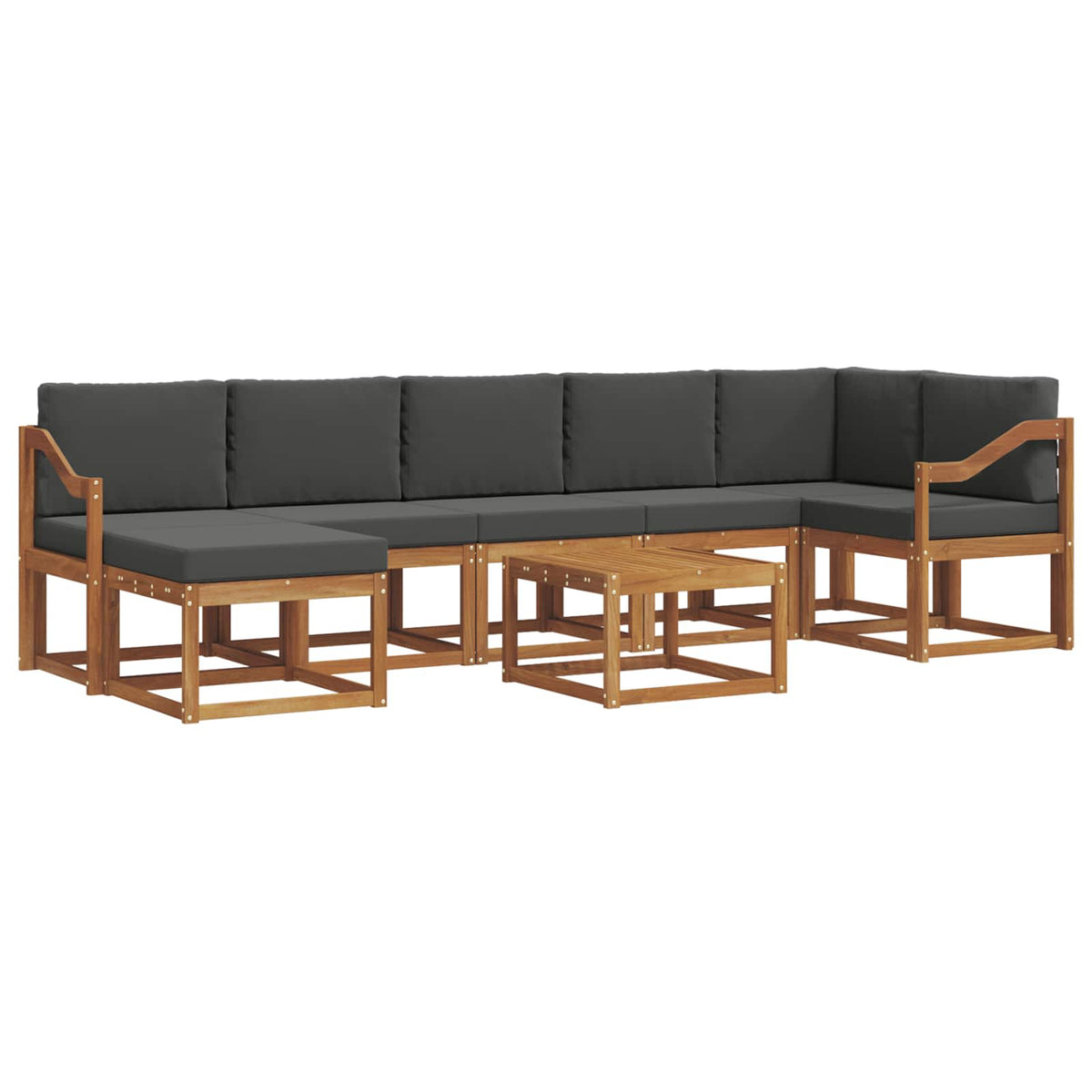 Set vanjskih sofa 8 kom. Prirodna i antracit