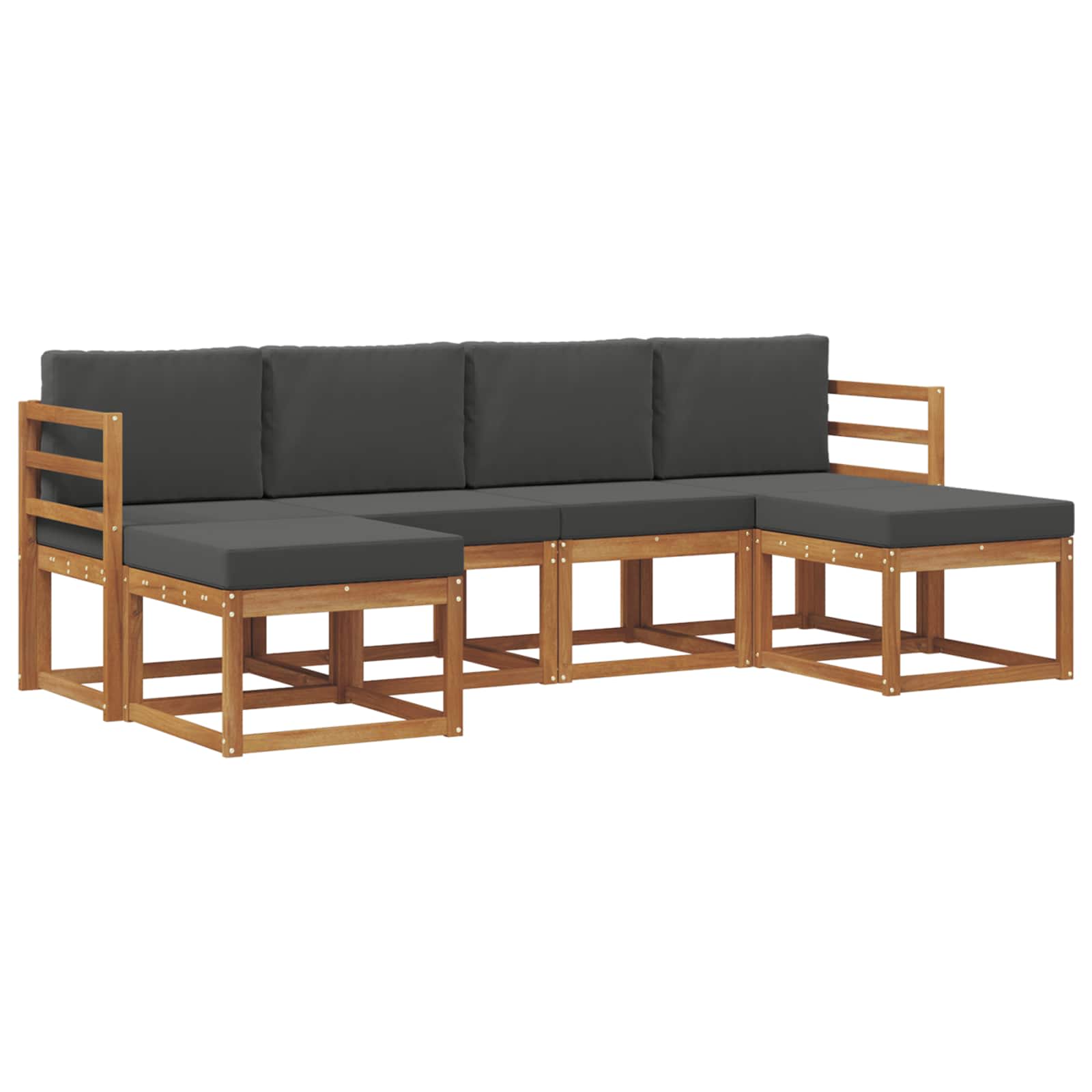 Set vanjskih sofa 6 pcs Prirodna i antracit Konstruirano drvo