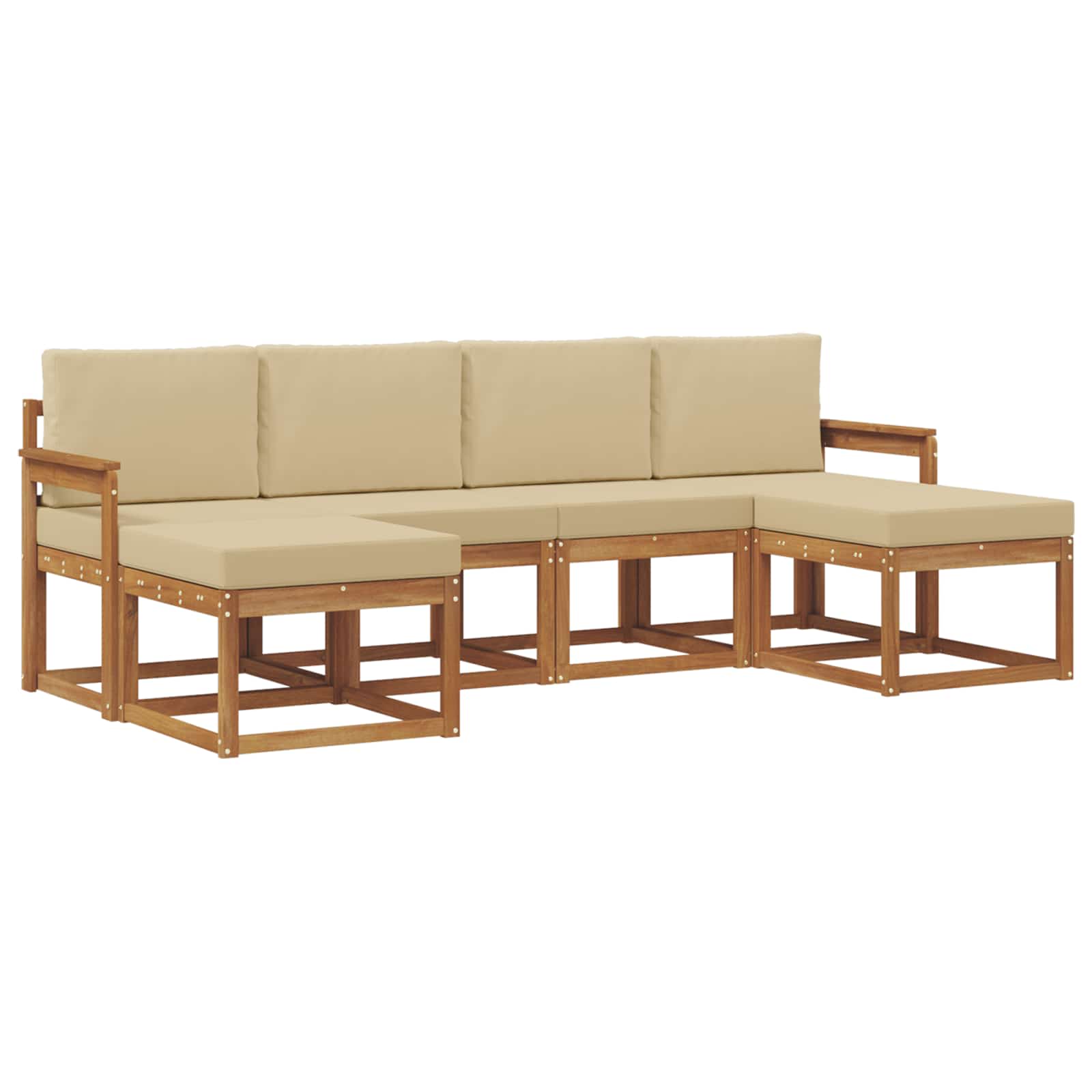Set vanjskih sofa 6 pcs Prirodna i bež Konstruirano drvo