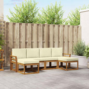 Set vanjskih sofa 6 kom. Prirodna i krem Smeđa 253 x 122,5 x 73 cm