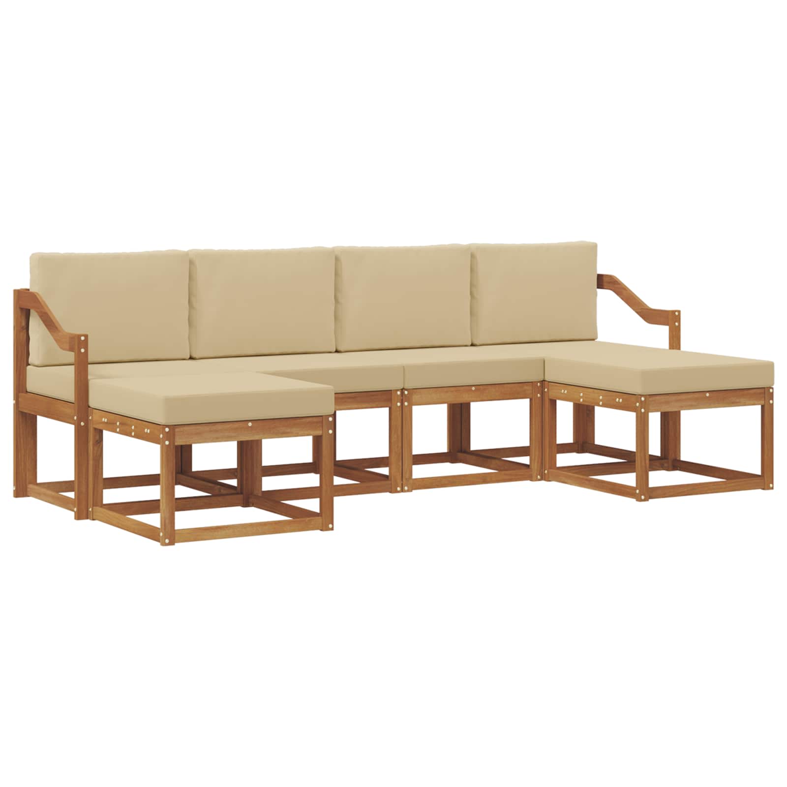 Set vanjskih sofa 6 pcs Prirodna i bež Konstruirano drvo