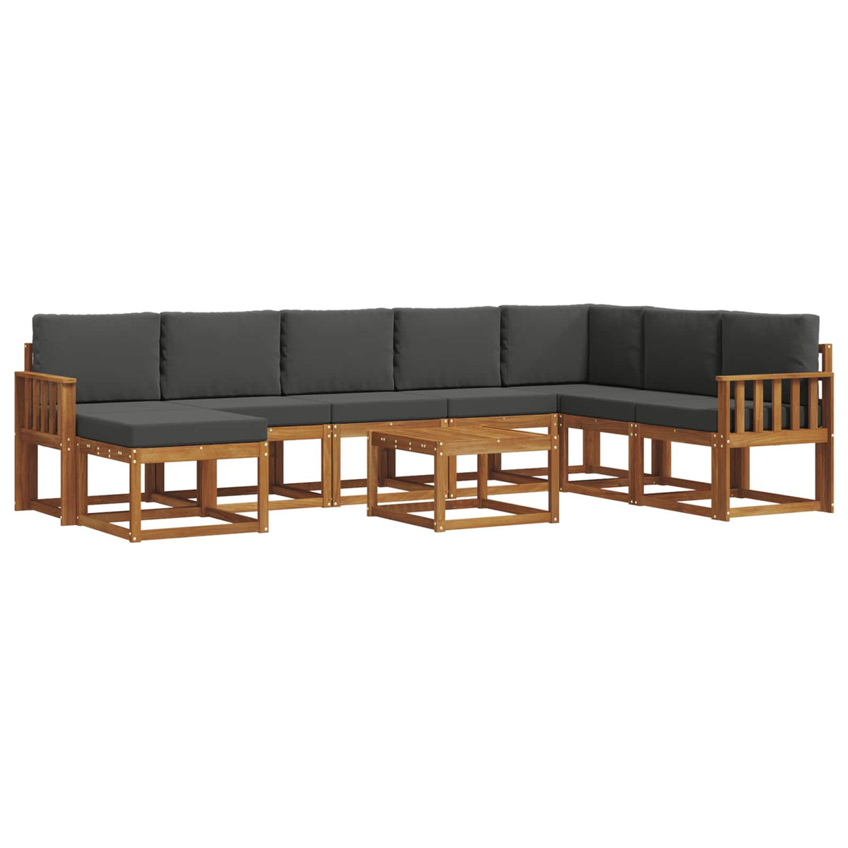 Set vanjskih sofa 9 kom. Prirodna i antracit