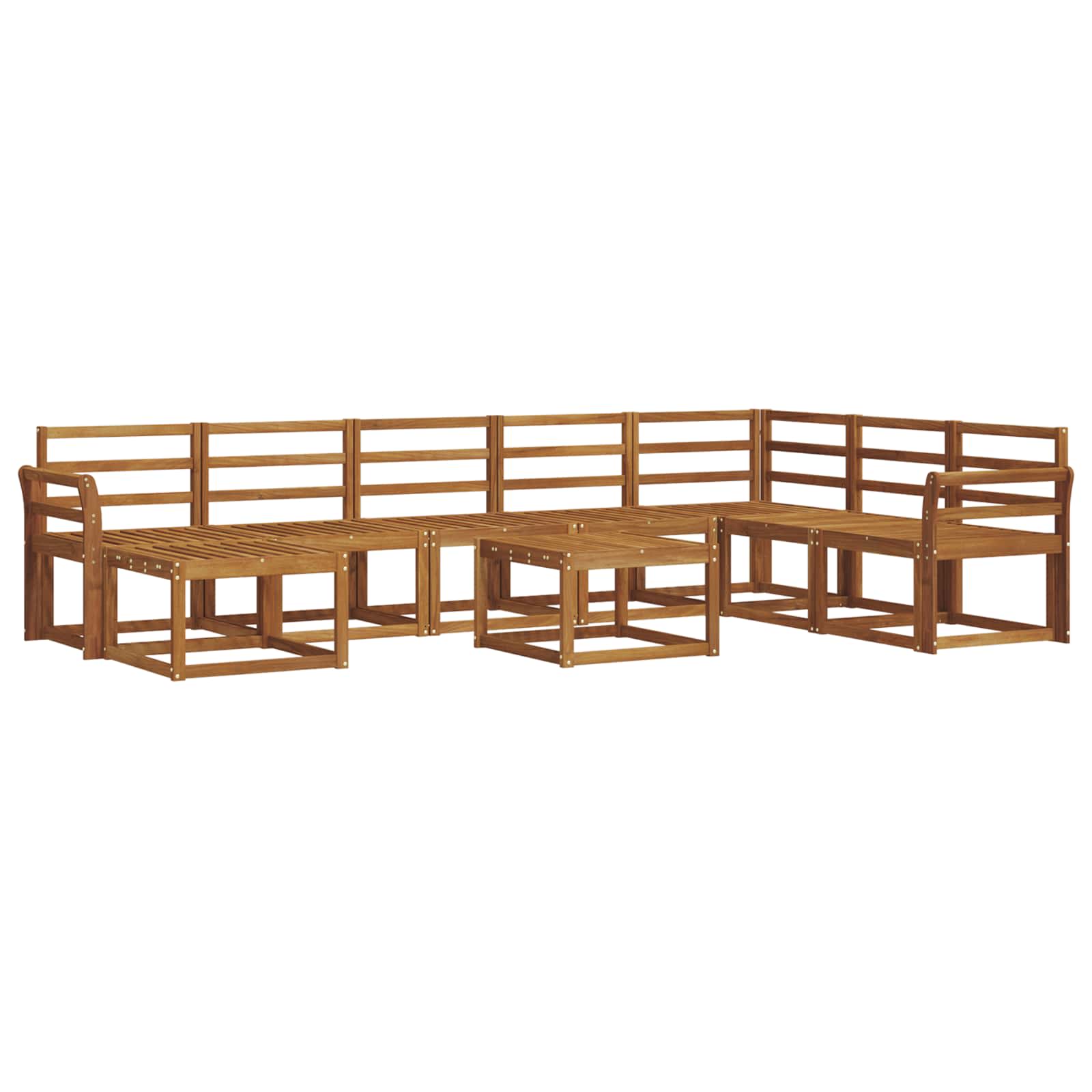 Set vanjskih sofa 9 pcs Prirodna Čvrsto drvo akacije