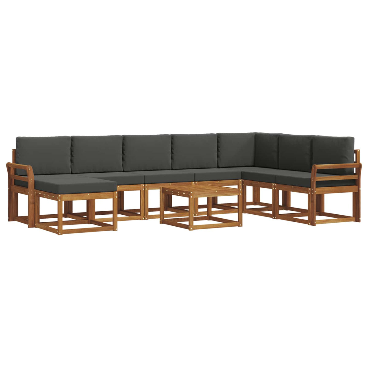 Set vanjskih sofa 9 kom. Prirodna i antracit
