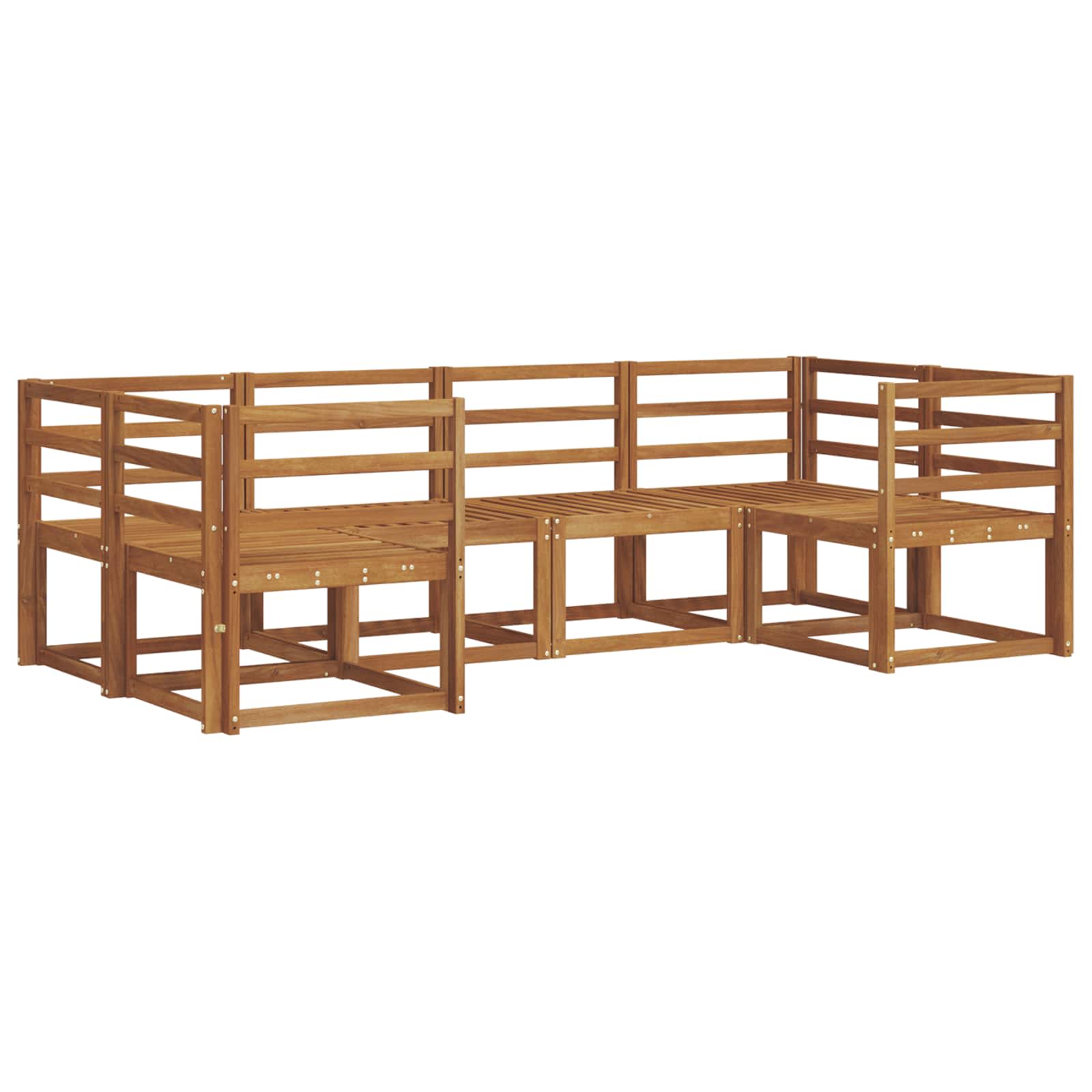 Set vanjskih sofa 6 pcs Prirodna Čvrsto drvo akacije