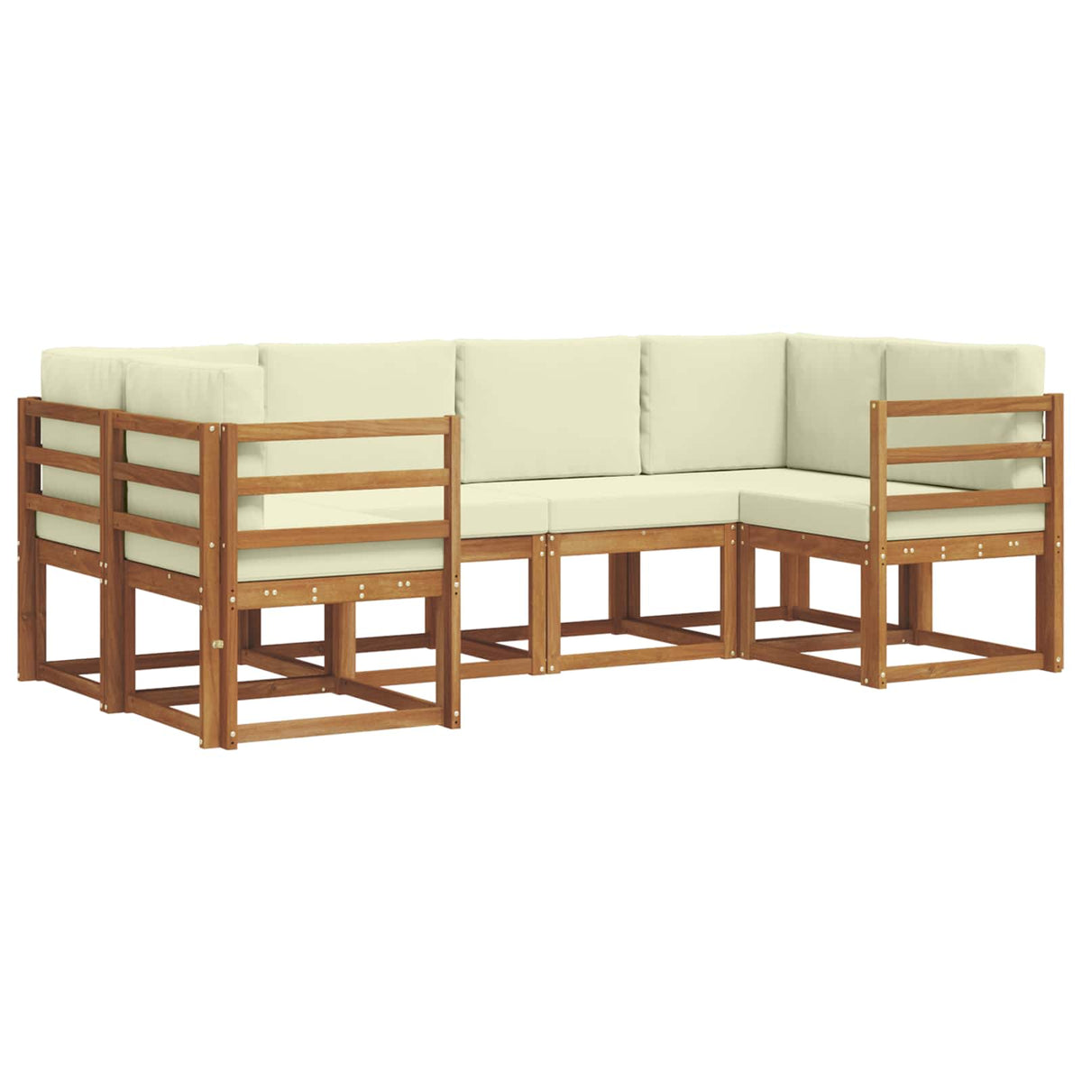 Set vanjskih sofa 6 kom. Prirodna i krem