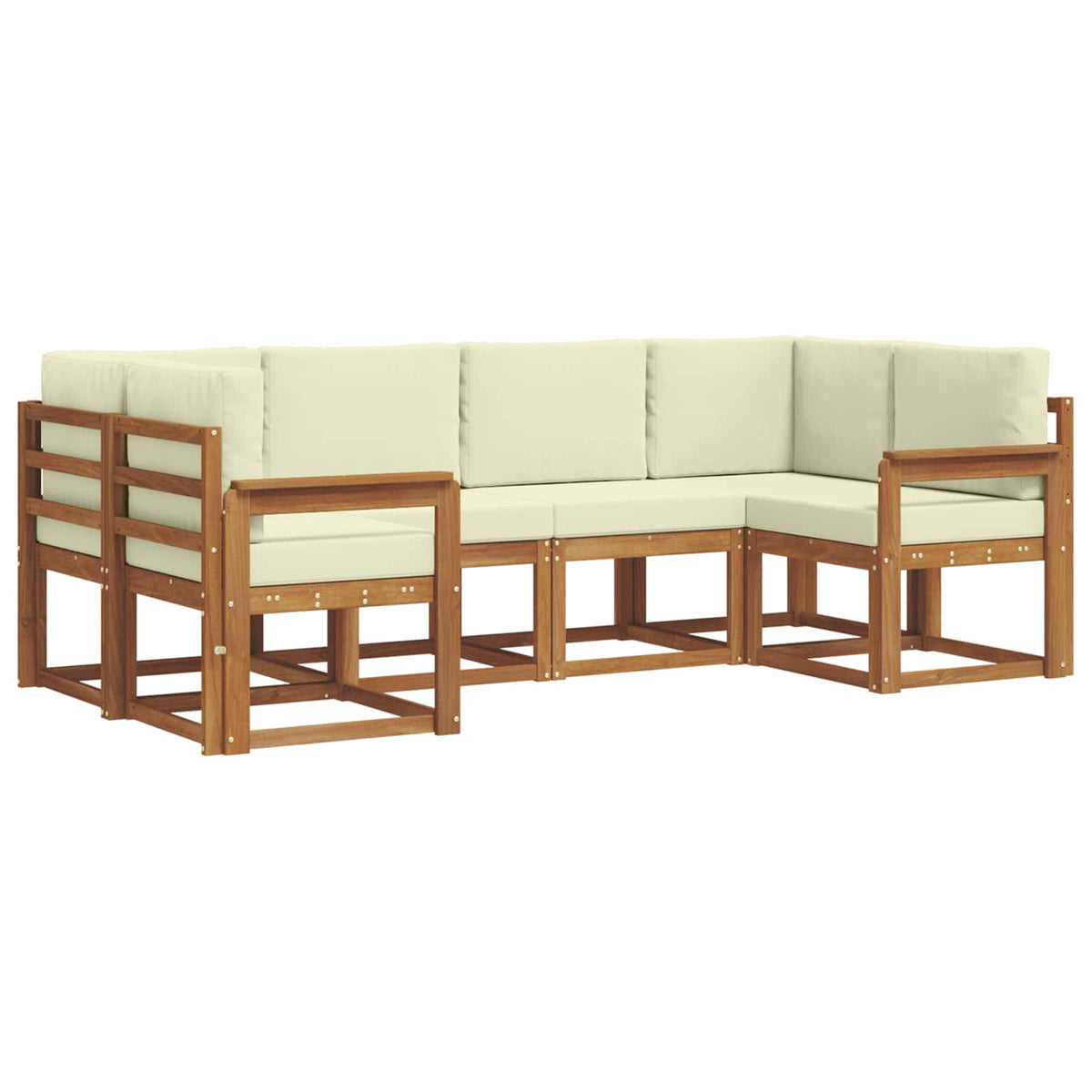 Set vanjskih sofa 6 kom. Prirodna i krem