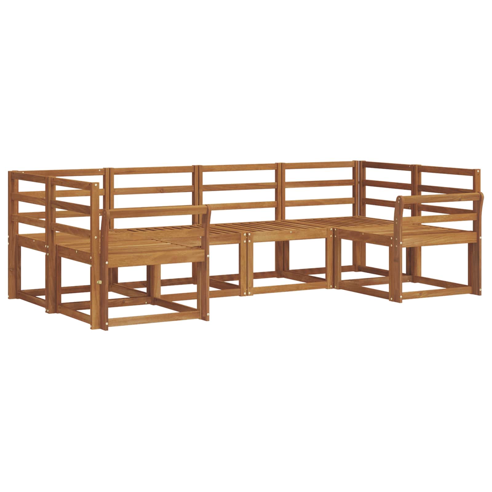 Set vanjskih sofa 6 pcs Prirodna Čvrsto drvo akacije