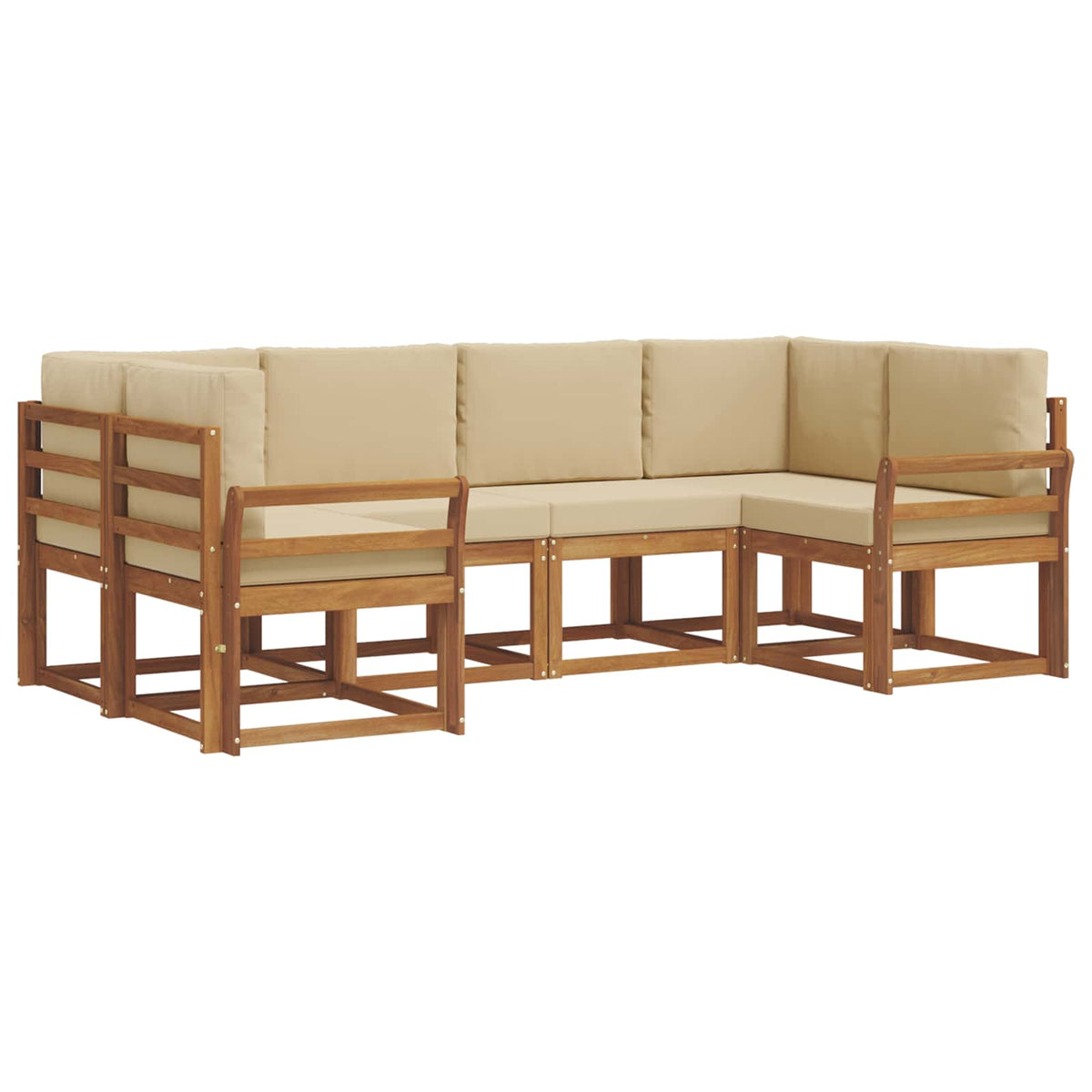 Set vanjskih sofa 6 kom. Prirodna i bež