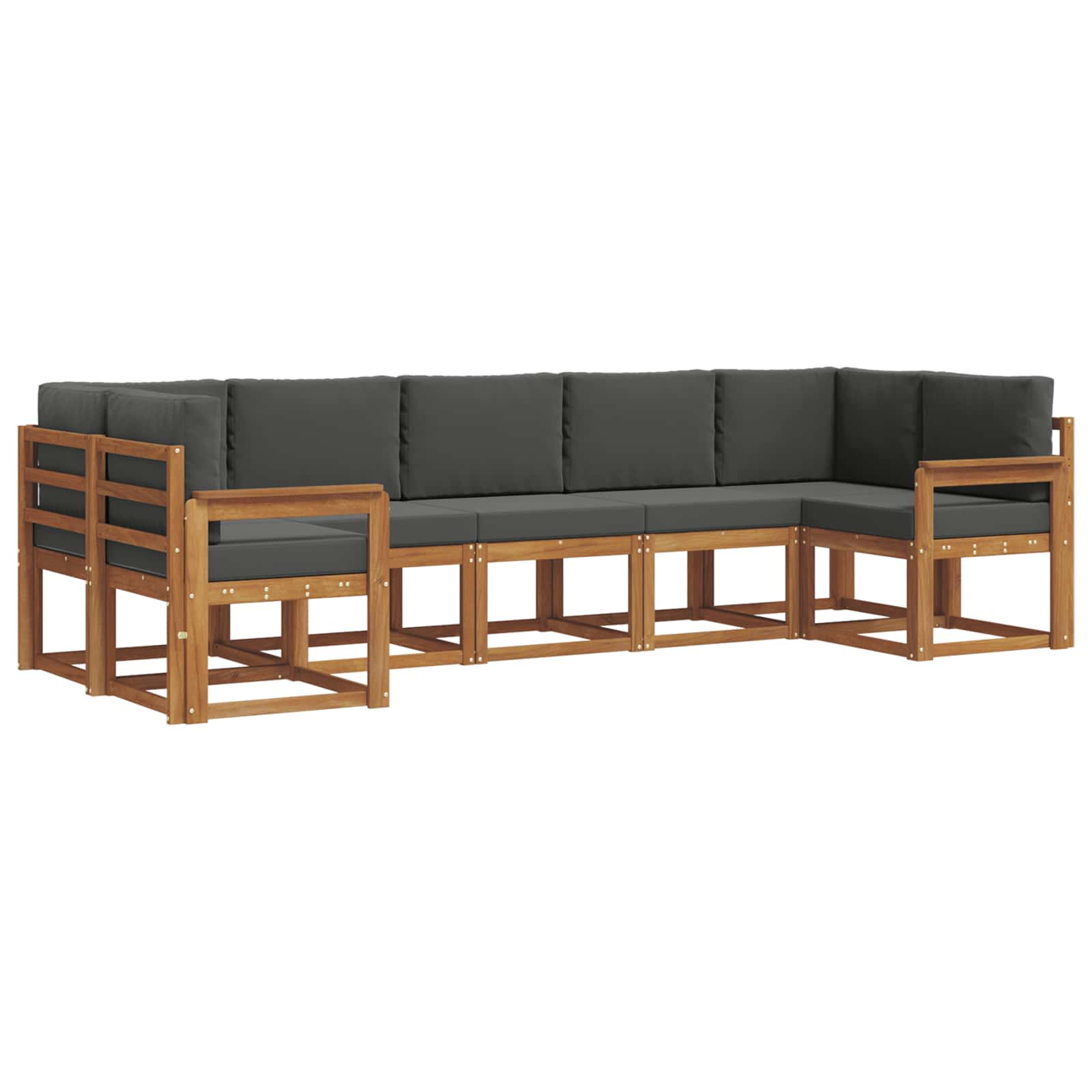 Set vanjskih sofa 7 kom. Prirodna i antracit