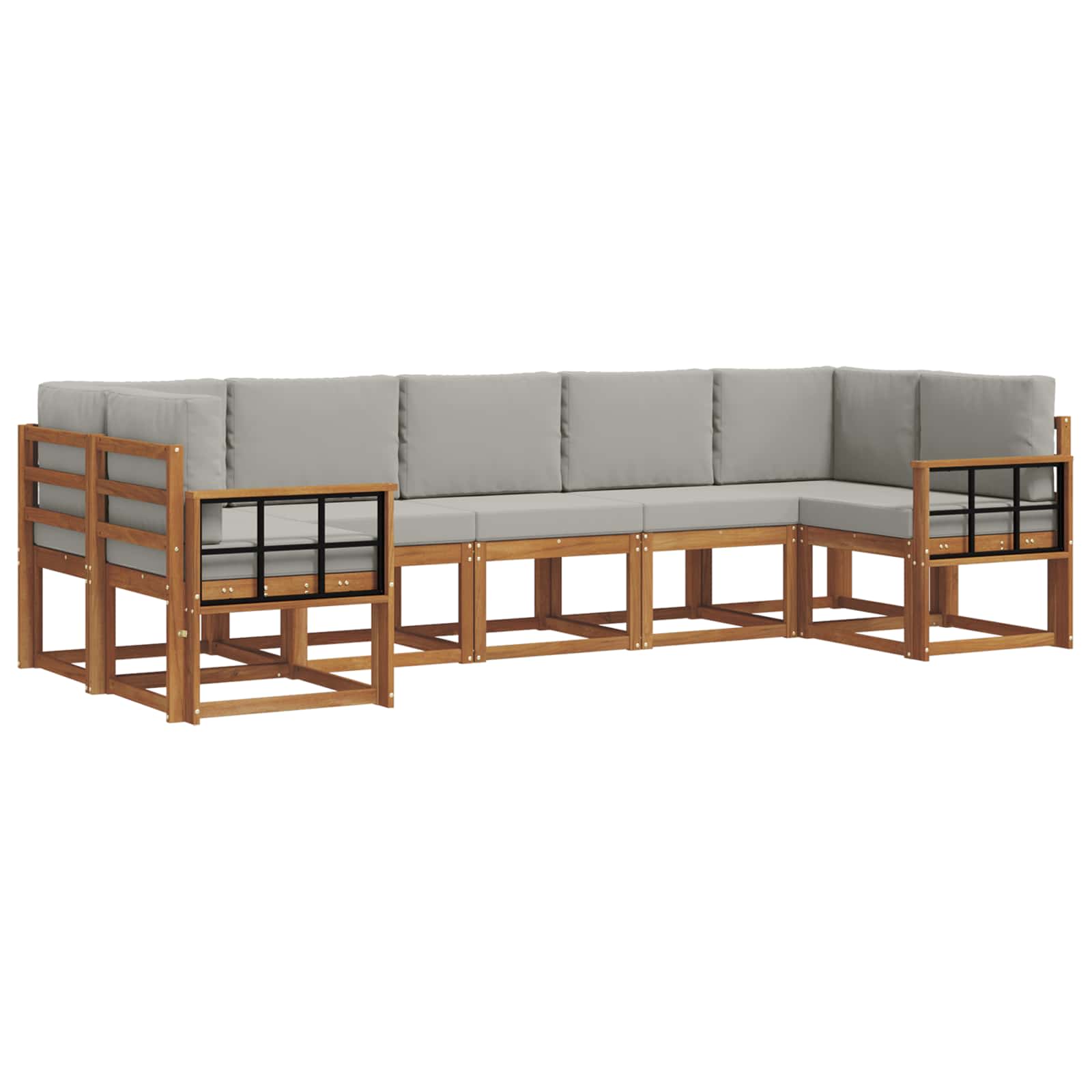 Set vanjskih sofa 7 kom. Prirodna i svjetlosiva