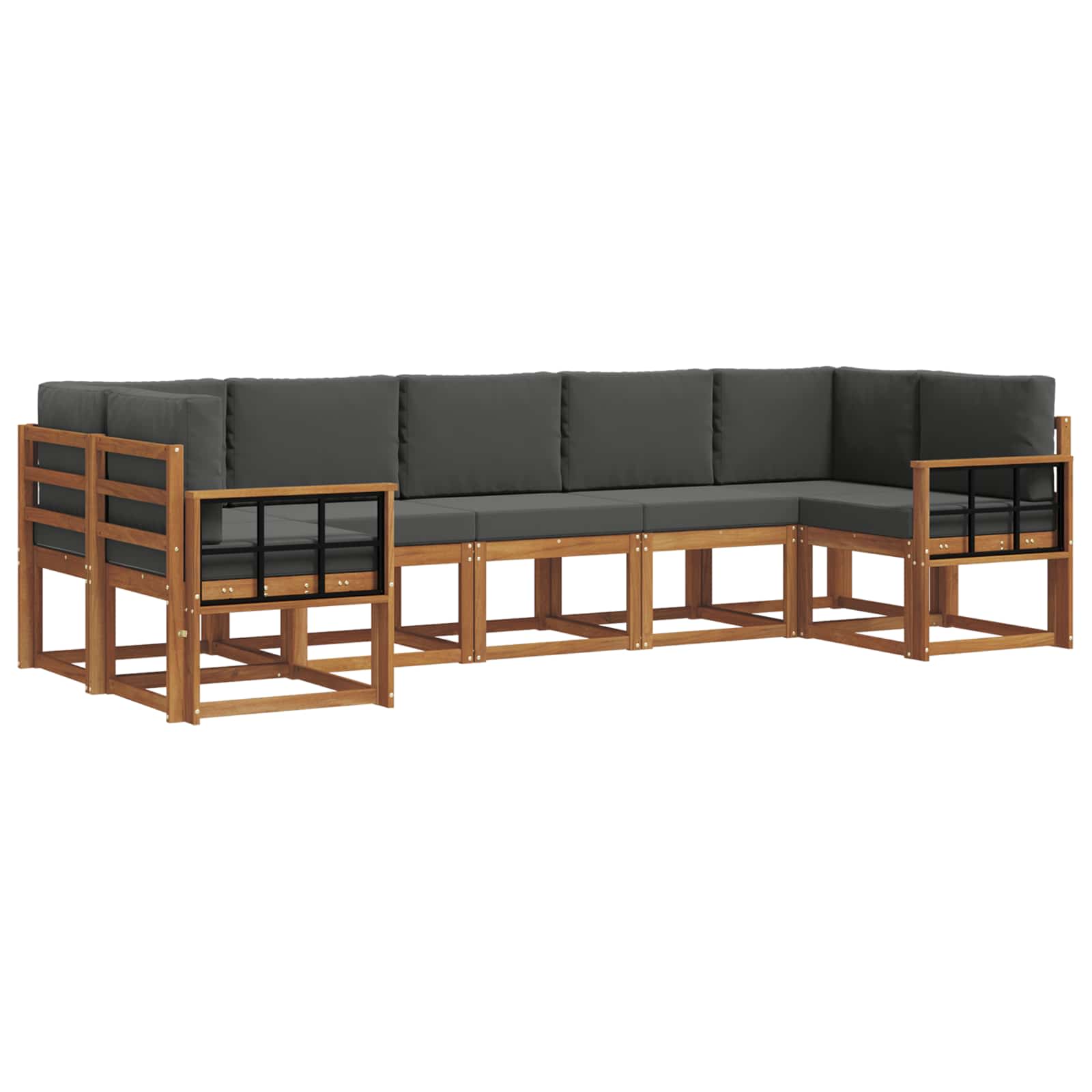 Set vanjskih sofa 7 kom. Prirodna i antracit
