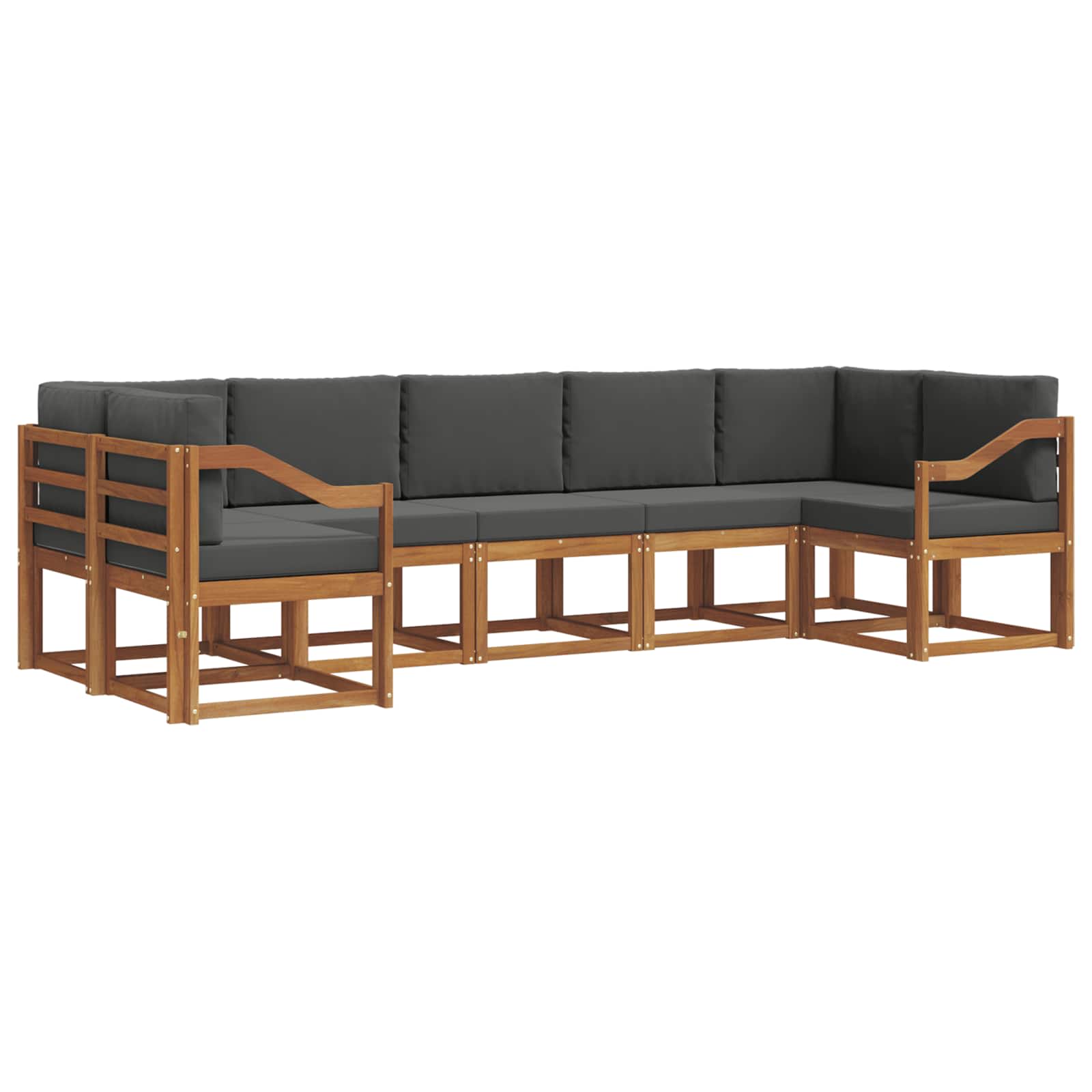 Set vanjskih sofa 7 kom. Prirodna i antracit