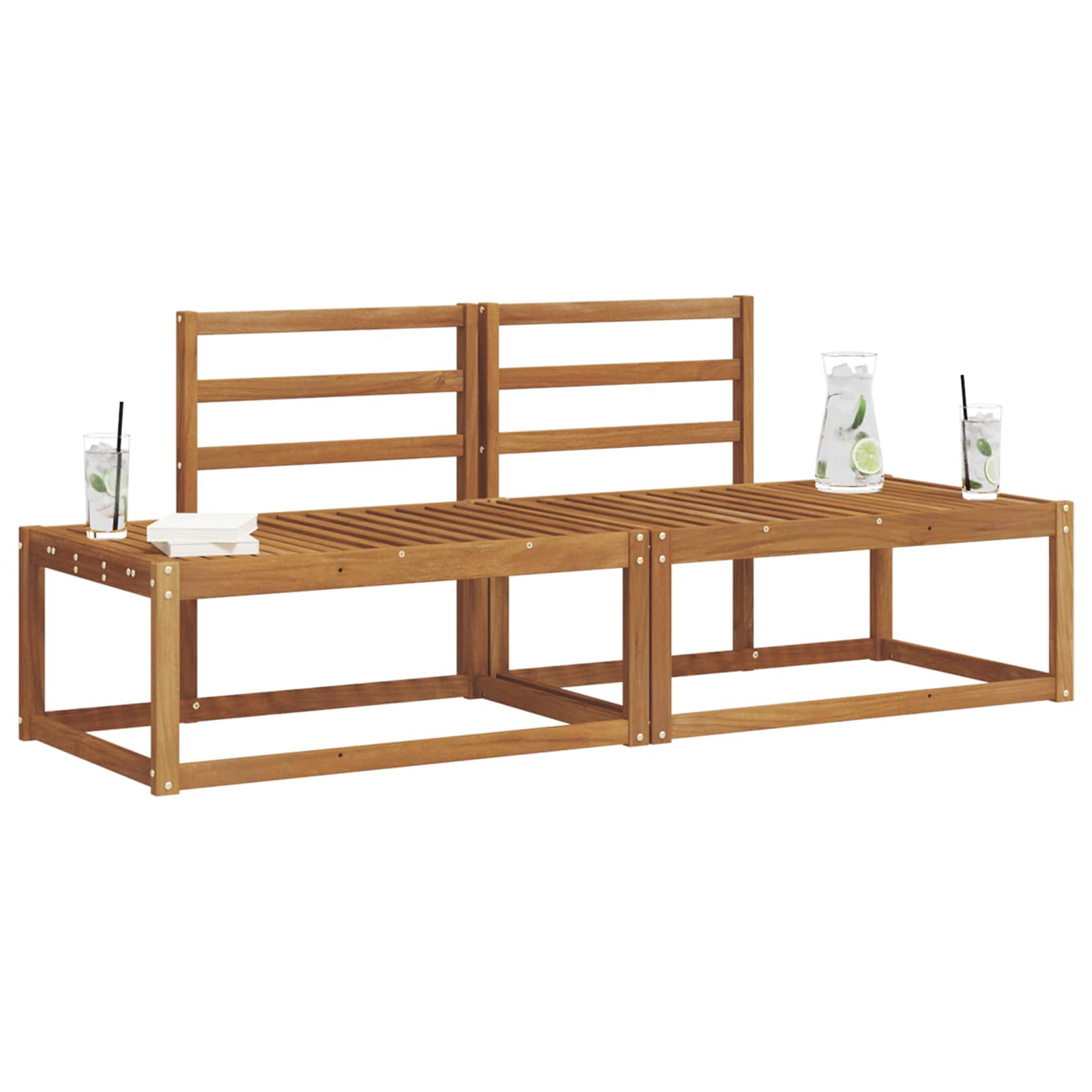 Set vanjskih sofa 2 pcs Prirodna 182,5 x 63 x 73 cm