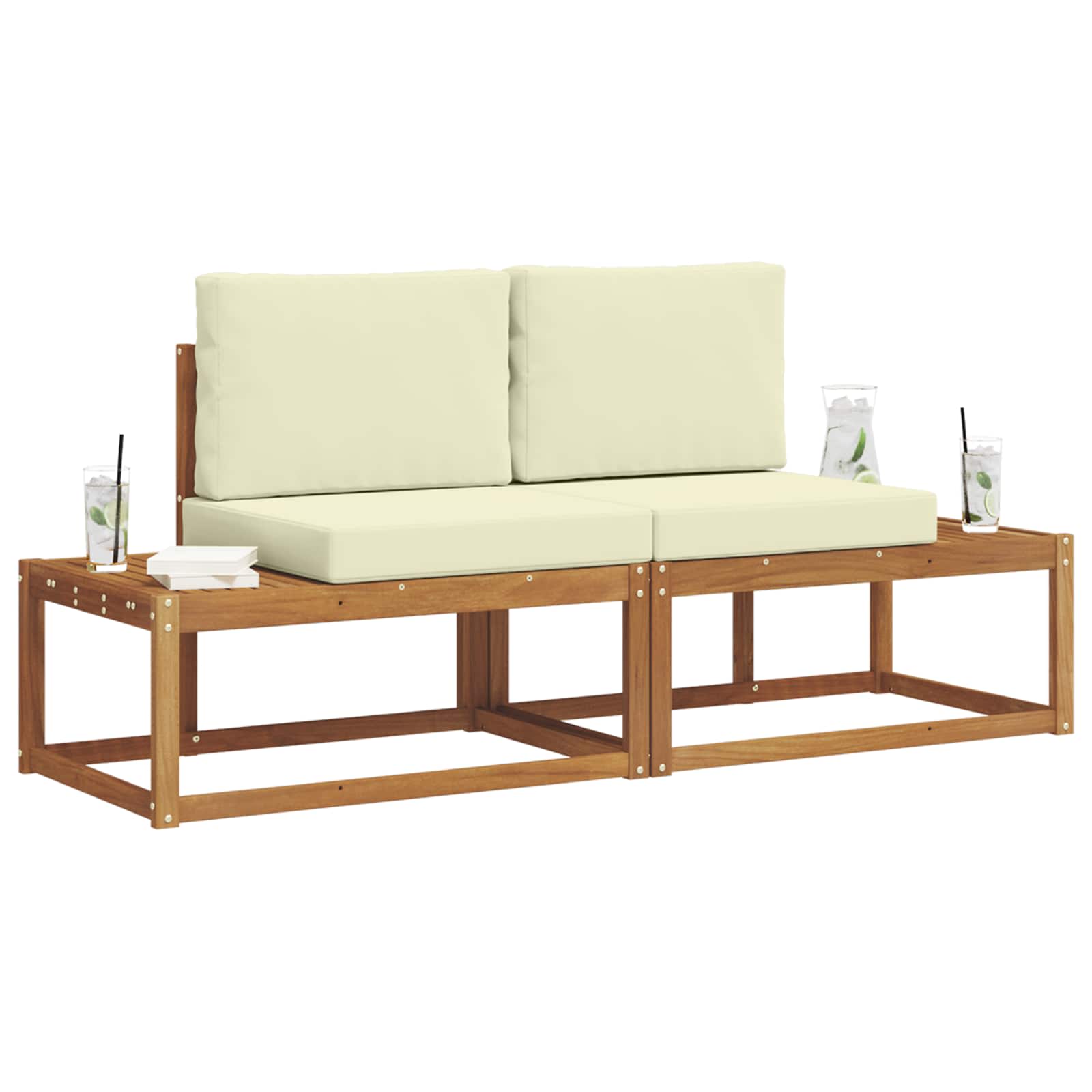 Set vanjskih sofa s jastukom 2 pcs Prirodna