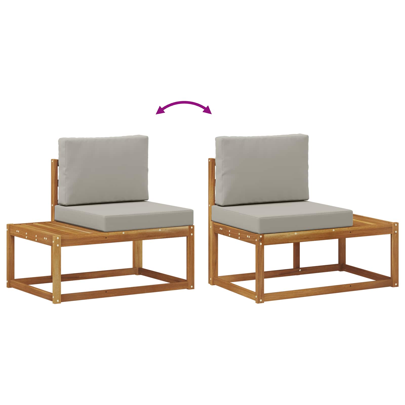 Set vanjskih sofa s jastukom 2 pcs Prirodna