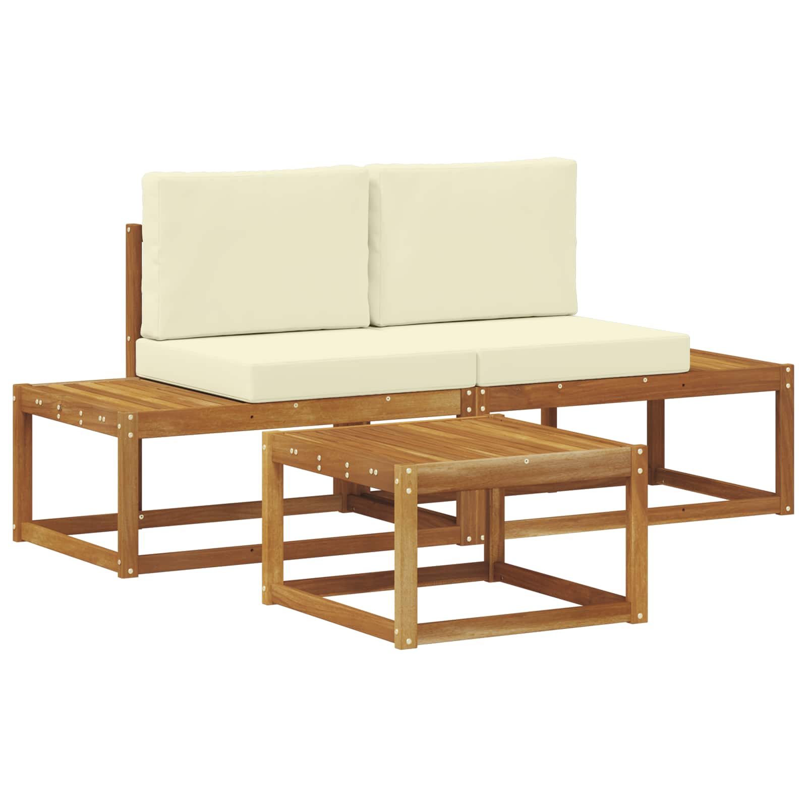 Set vanjskih sofa s jastukom 3 pcs Prirodna