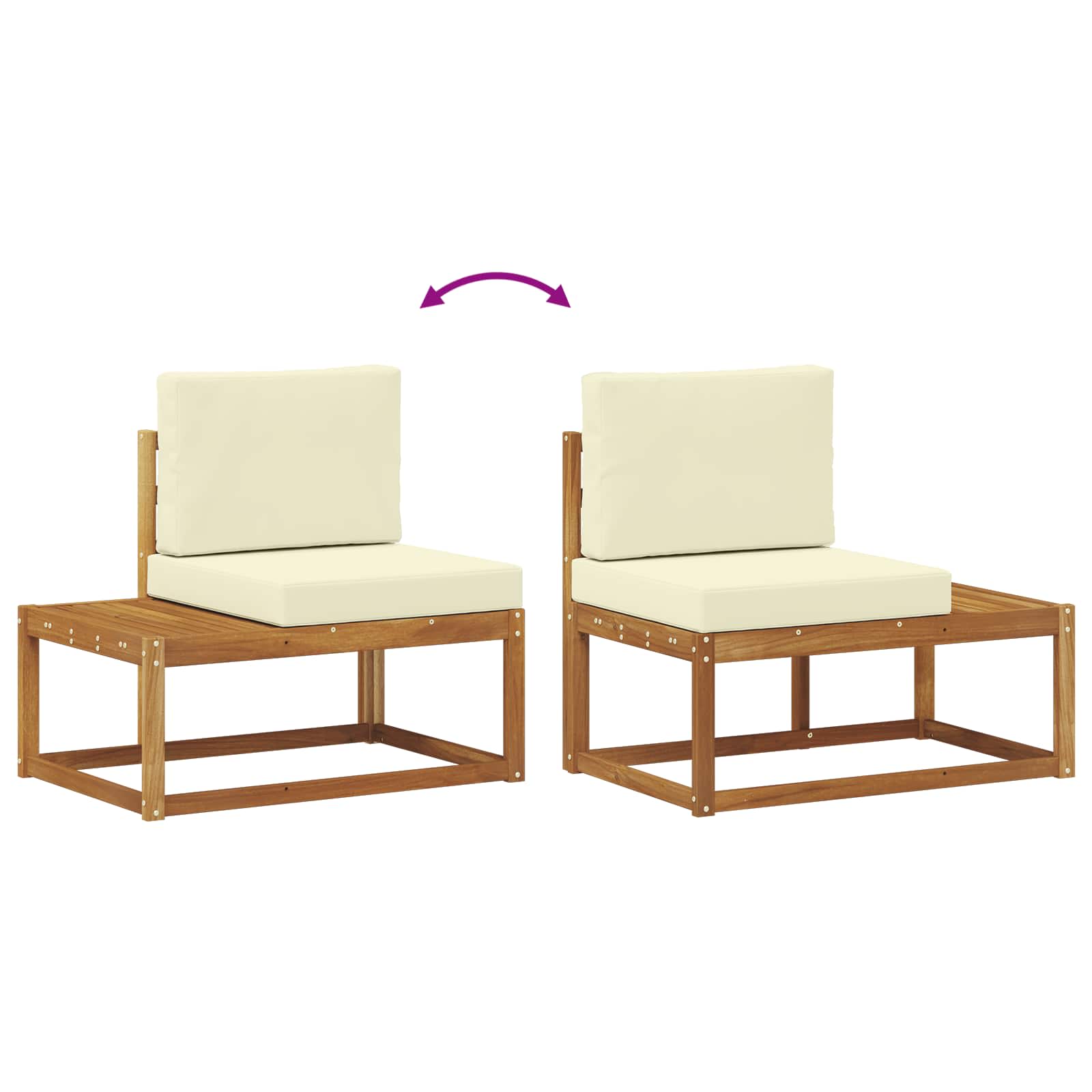 Set vanjskih sofa s jastukom 3 pcs Prirodna