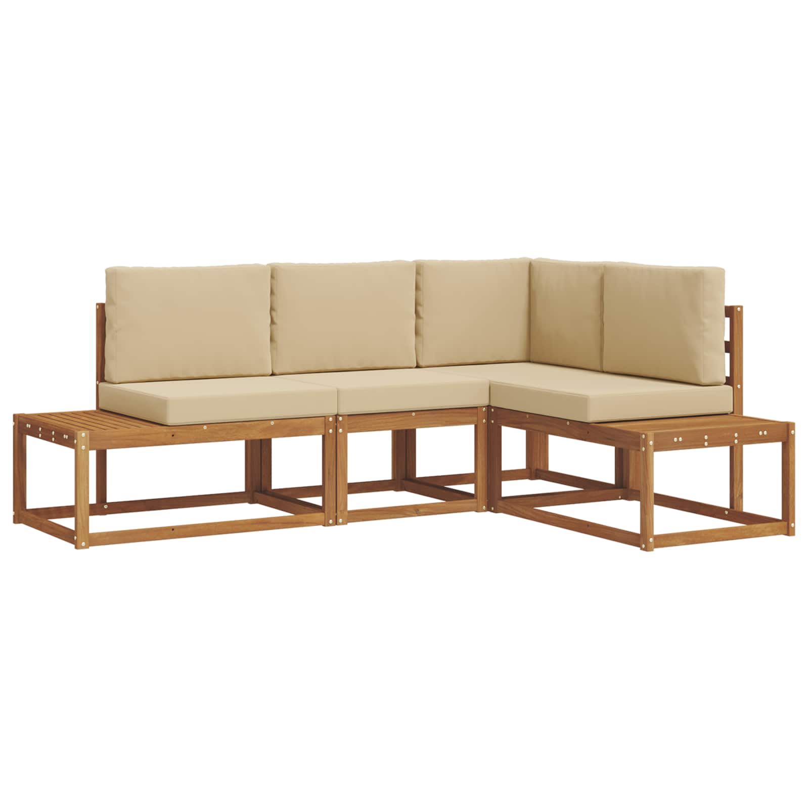 Set vanjskih sofa s jastukom 4 Komad Prirodna i bež