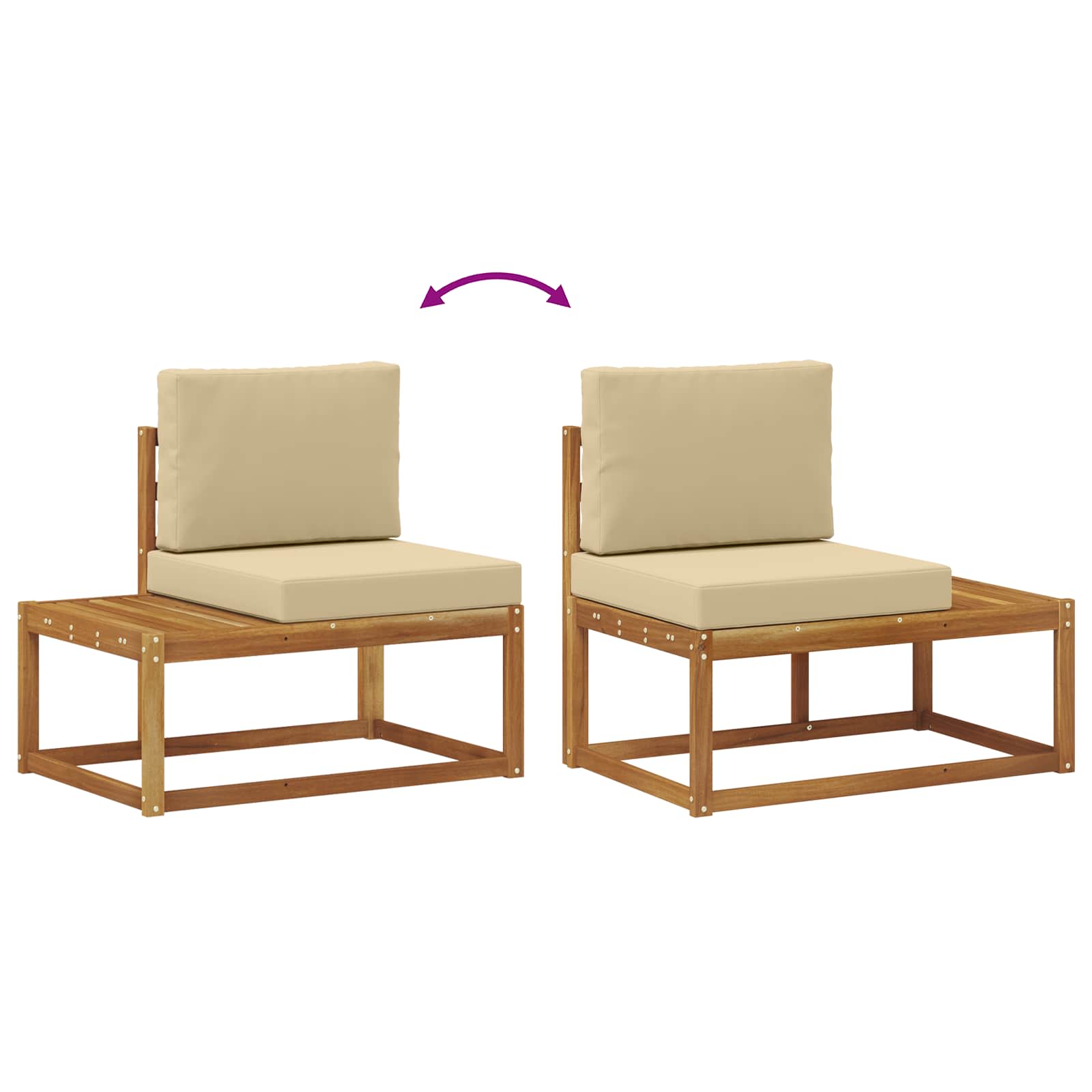 Set vanjskih sofa s jastukom 4 Komad Prirodna i bež