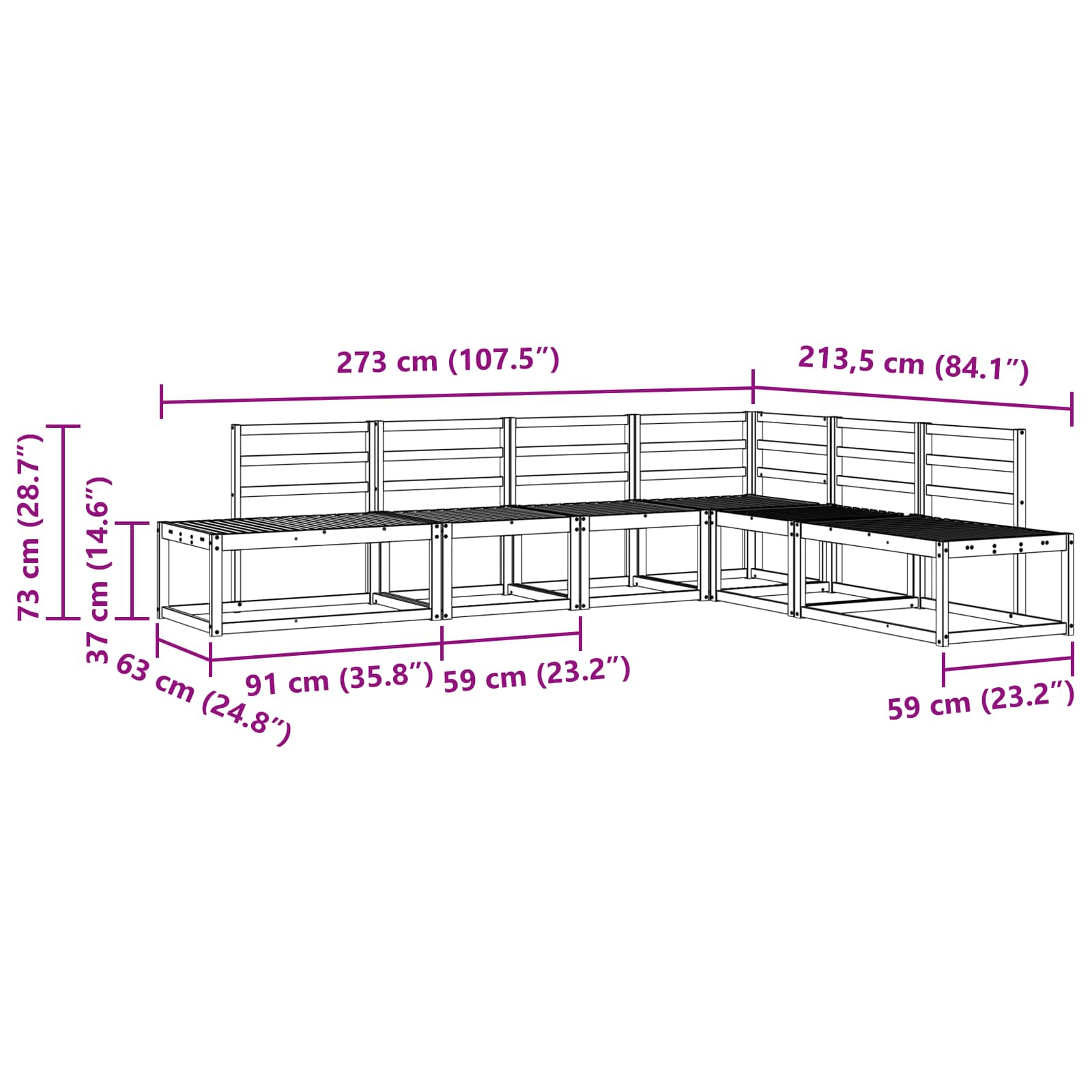 Set vanjskih sofa 6 Komad Prirodna Čvrsto drvo akacije