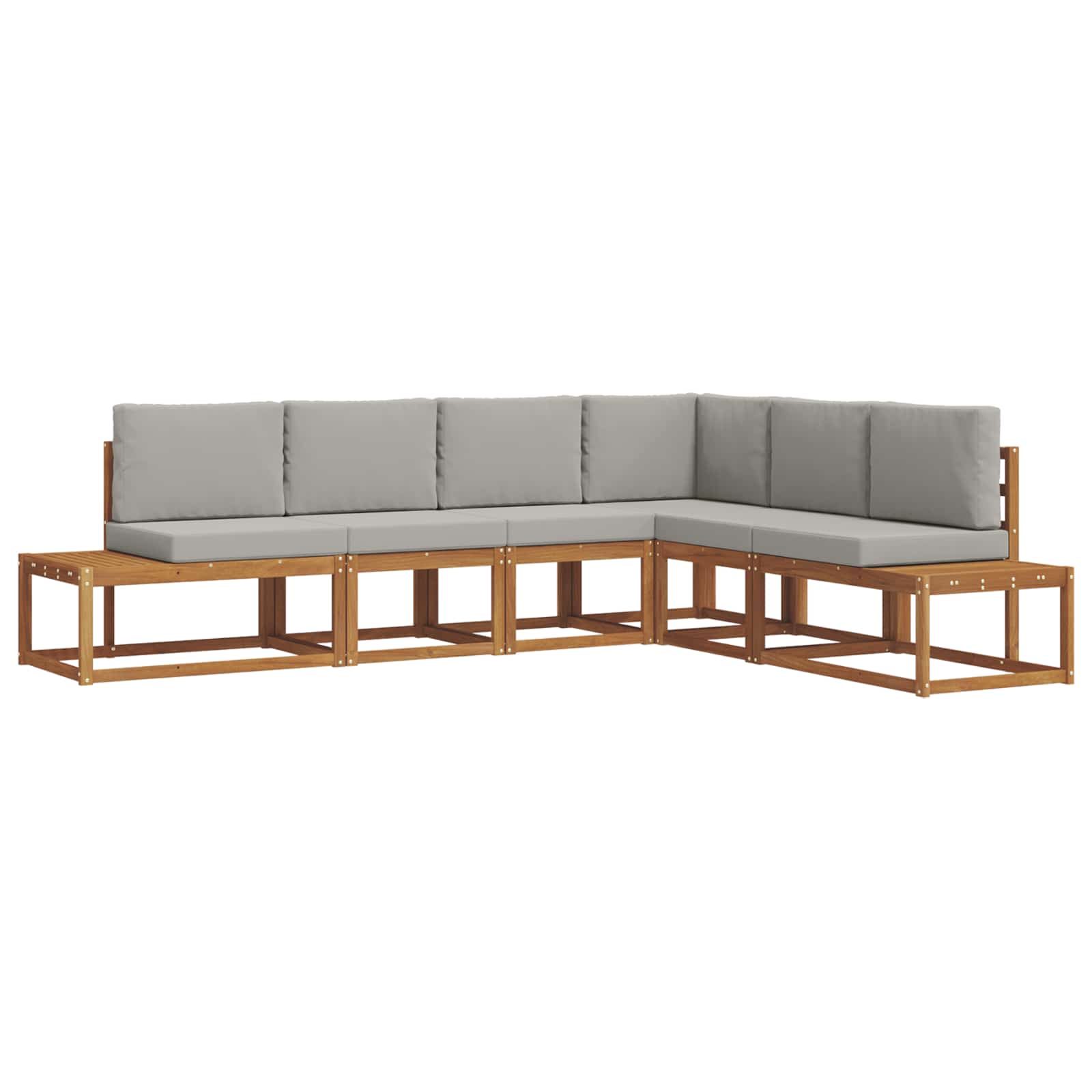 Set vanjskih sofa s jastukom 6 Komad Prirodna i svijetlo siva