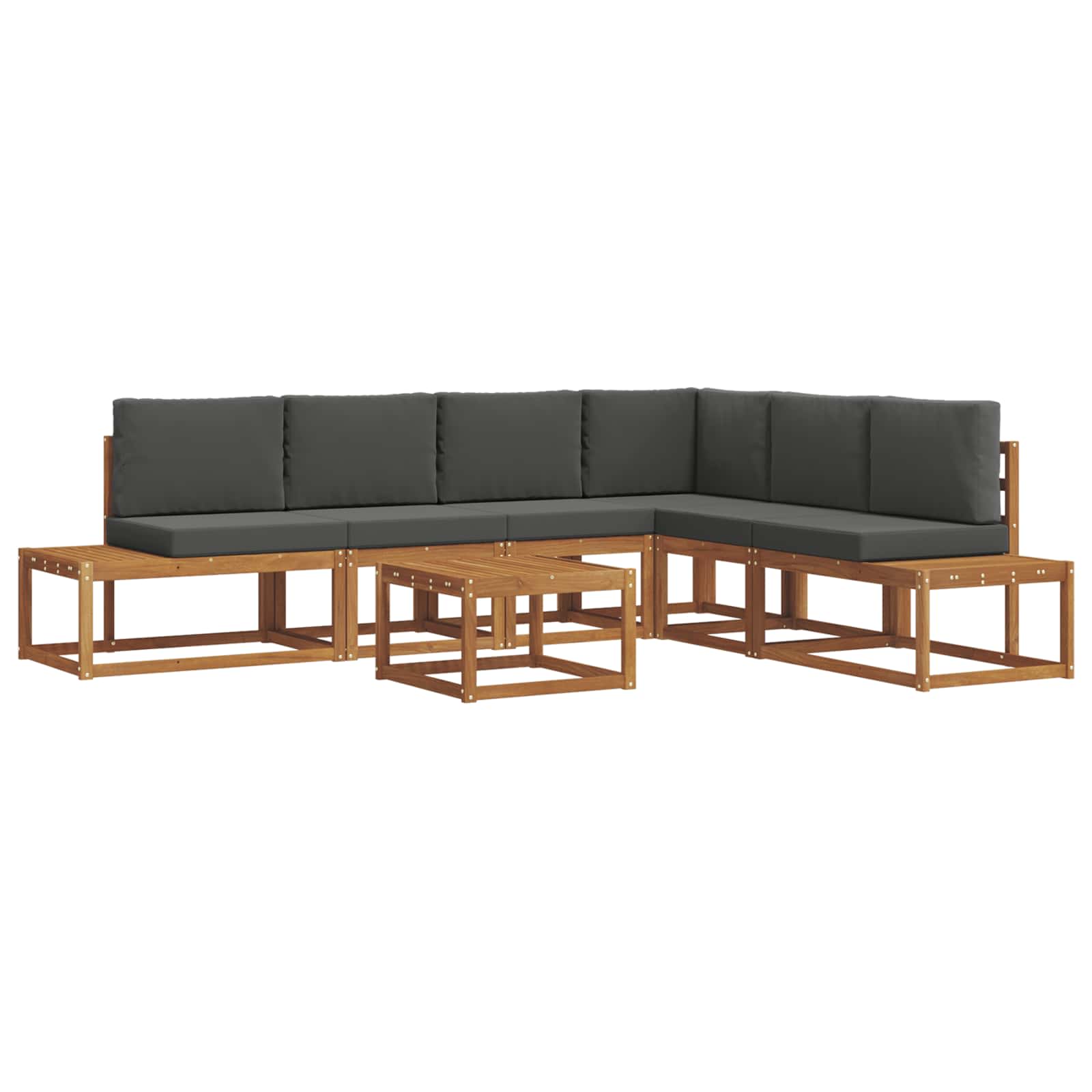 Set vanjskih sofa s jastukom 7 Komad Prirodna i antracit