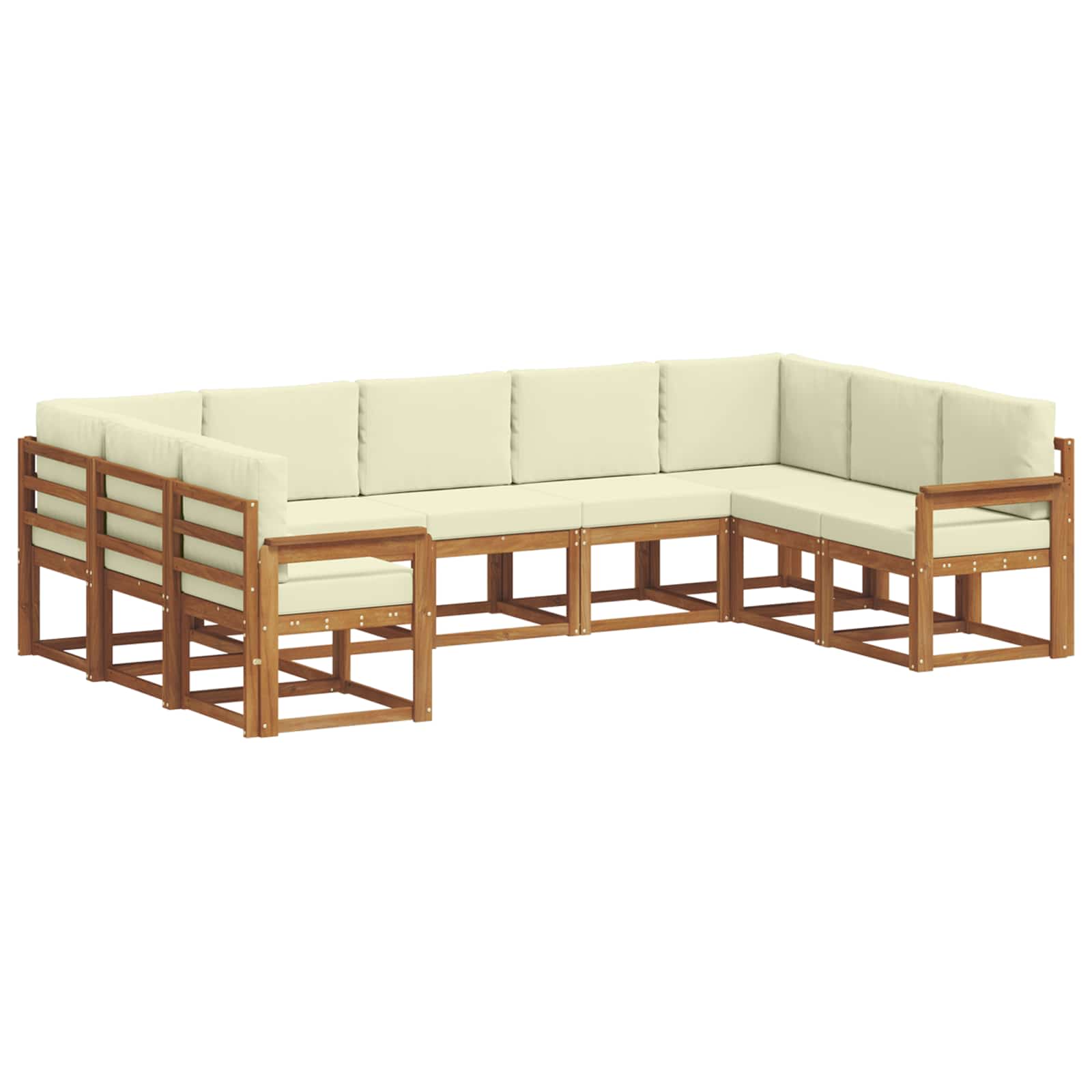 Set vanjskih sofa s jastukom 9 pcs Prirodna i krem