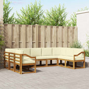 Set vanjskih sofa 9 kom. Prirodna i krem Smeđa 304 x 185,5 x 73 cm