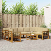 Set vanjskih sofa 10 kom. Prirodna i bež