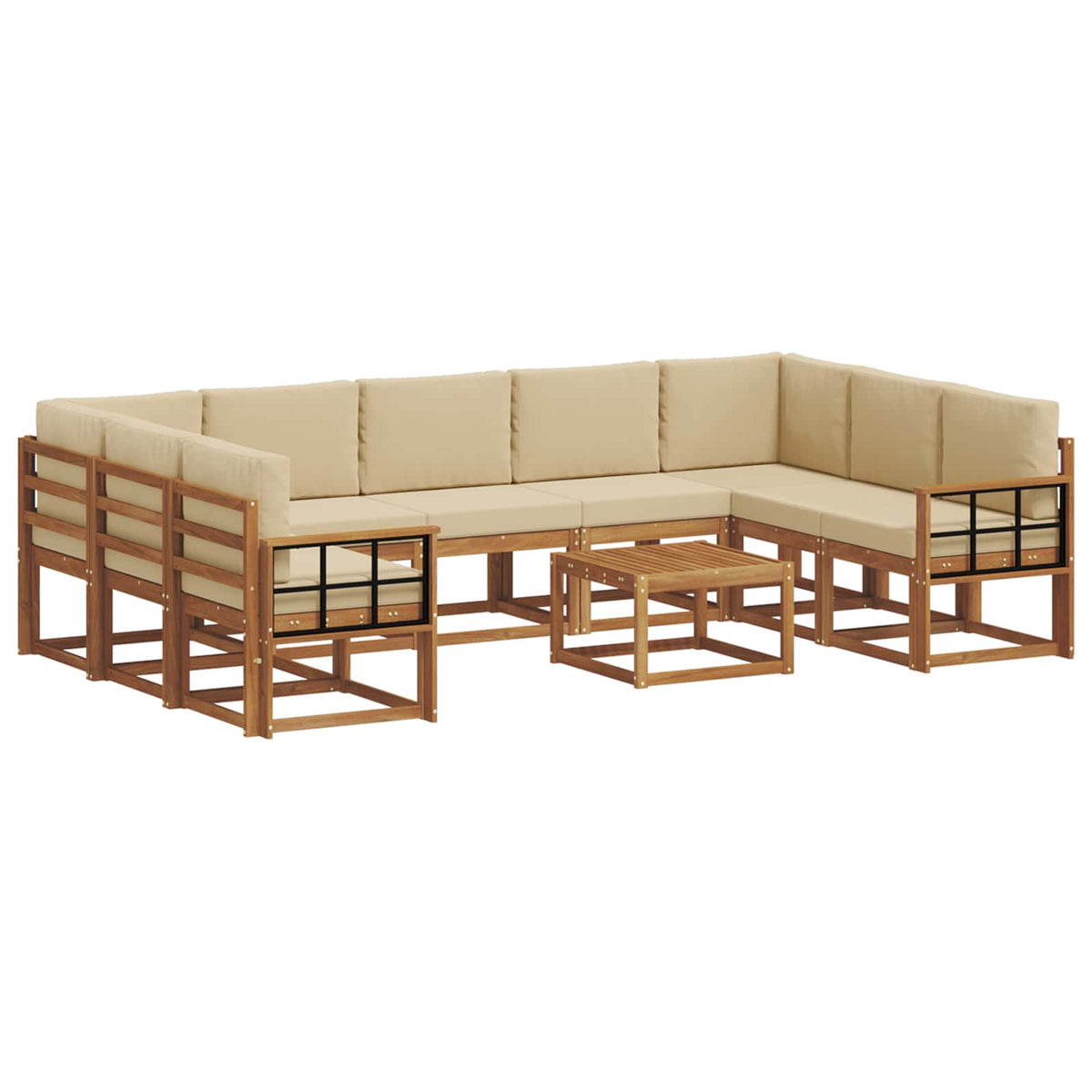Set vanjskih sofa 10 kom. Prirodna i bež