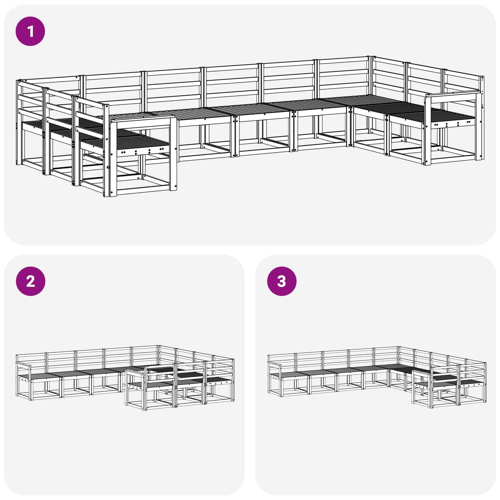 Set vanjskih sofa 10 pcs Prirodna Čvrsto drvo akacije