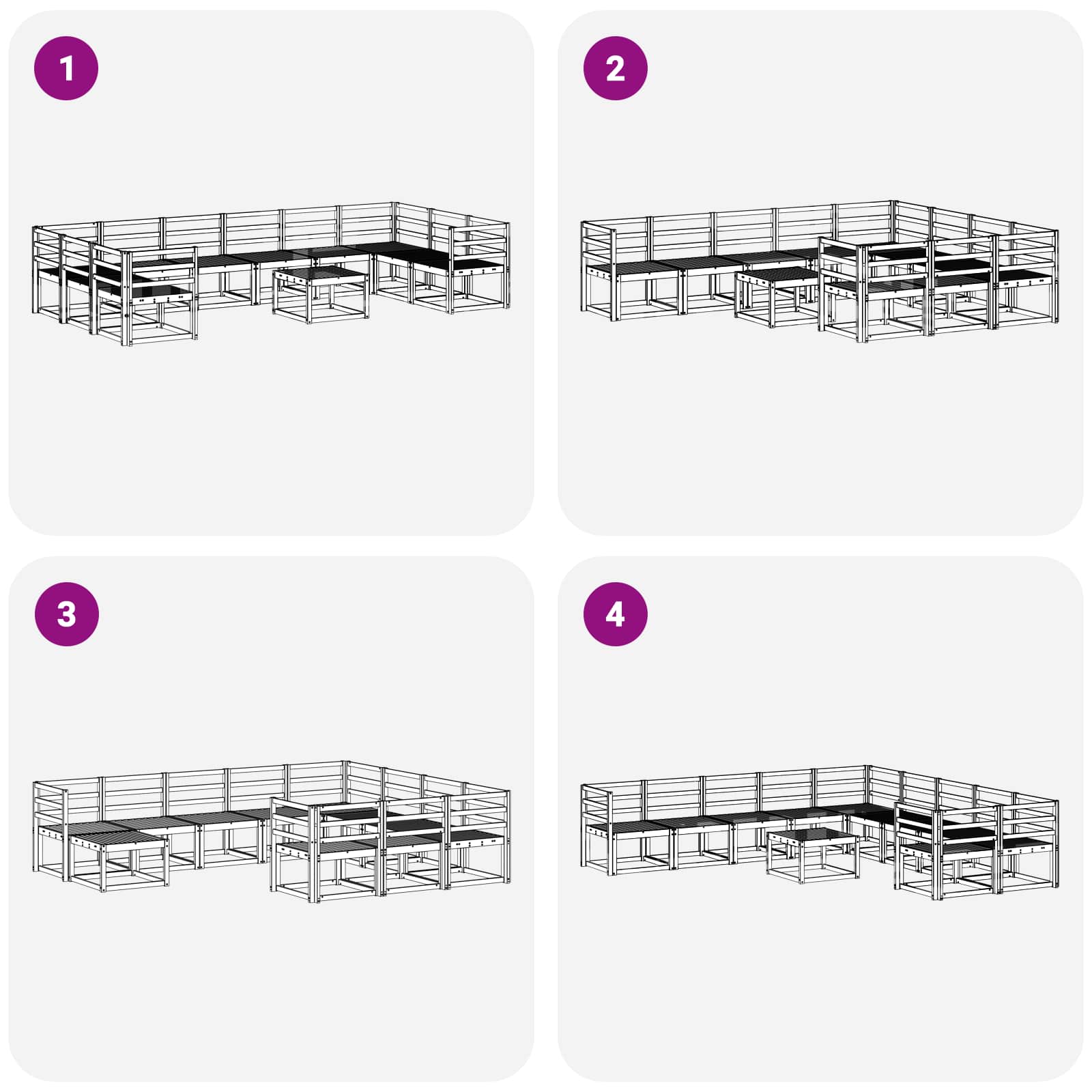 Set vanjskih sofa 11 pcs Prirodna Čvrsto drvo akacije