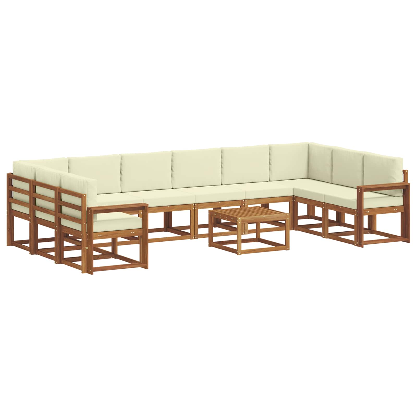 Set vanjskih sofa s jastukom 11 pcs Prirodna i krem