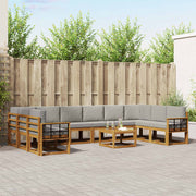 Set vanjskih sofa 11 kom. Prirodna i svijetlo siva