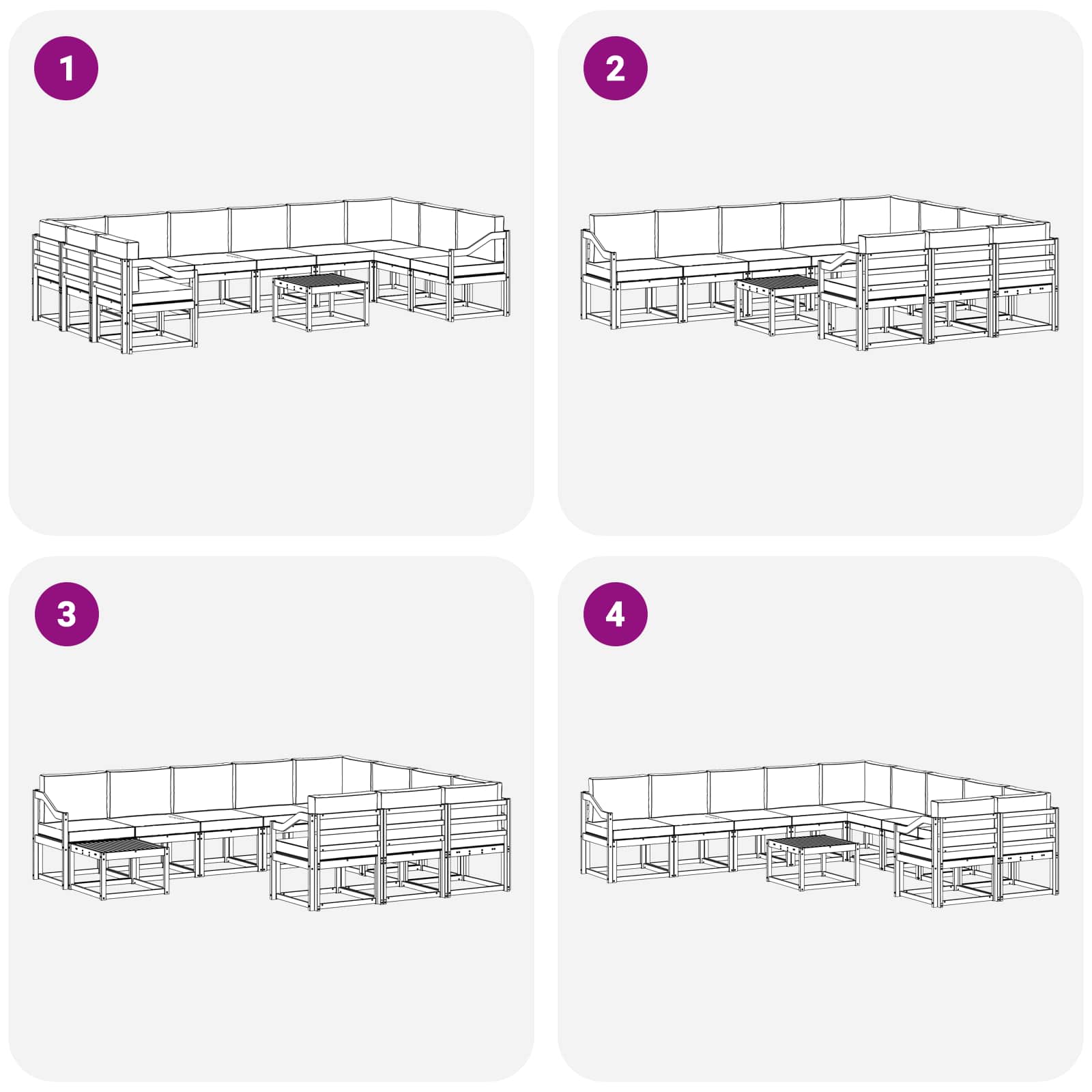 Set vanjskih sofa s jastukom 11 pcs Prirodna i bež