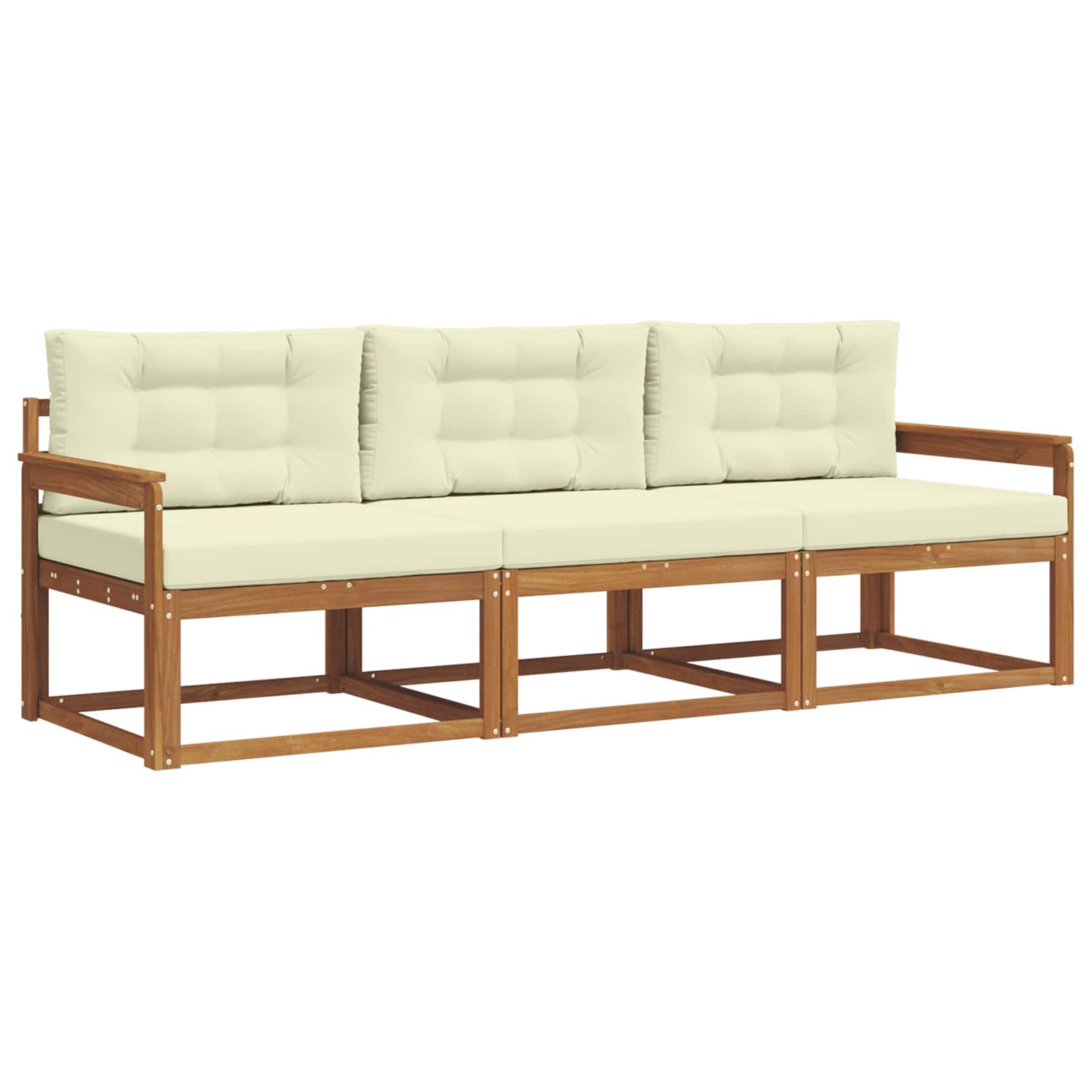 Set vanjskih sofa s jastukom 3 pcs Prirodna i krem