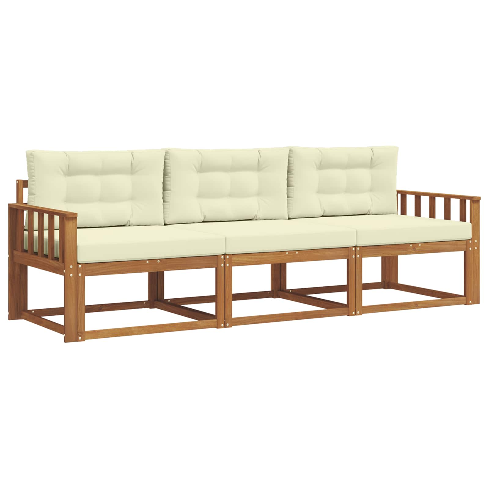Set vanjskih sofa s jastukom 3 pcs Prirodna i krem
