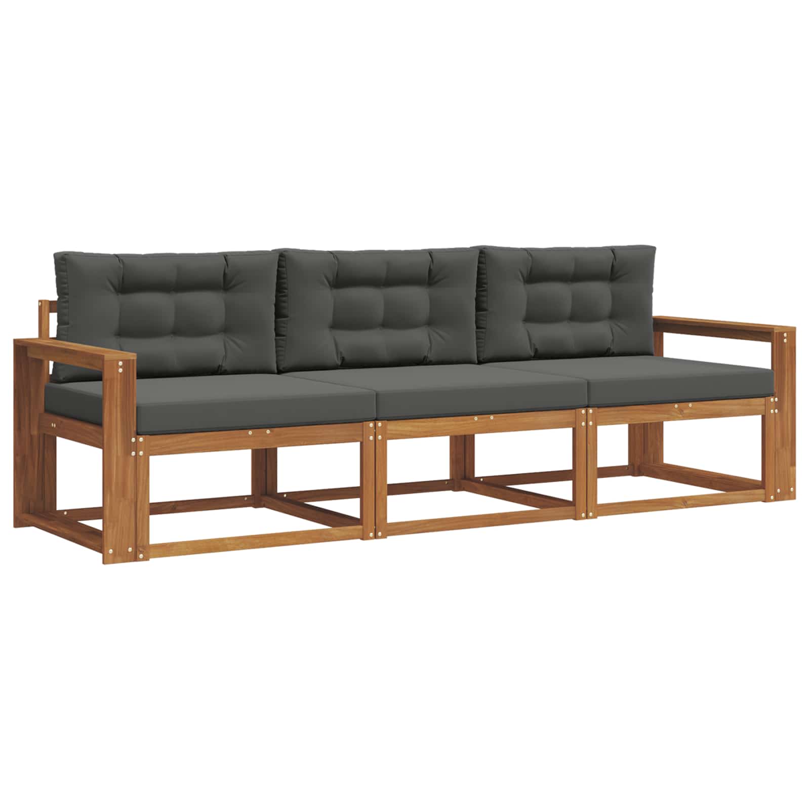 Set vanjskih sofa s jastukom 3 pcs Prirodna i antracit