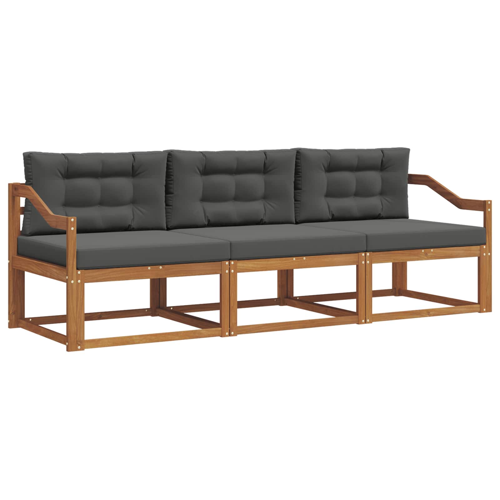 Set vanjskih sofa s jastukom 3 pcs Prirodna i antracit