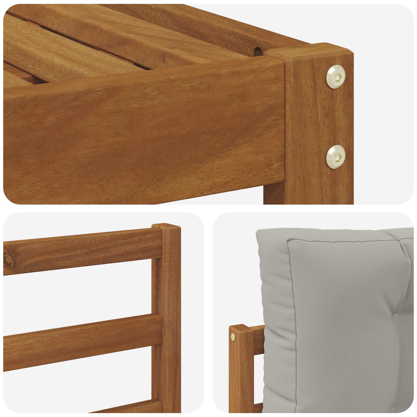 Set vanjskih sofa 5 pcs Prirodna i svijetlo siva