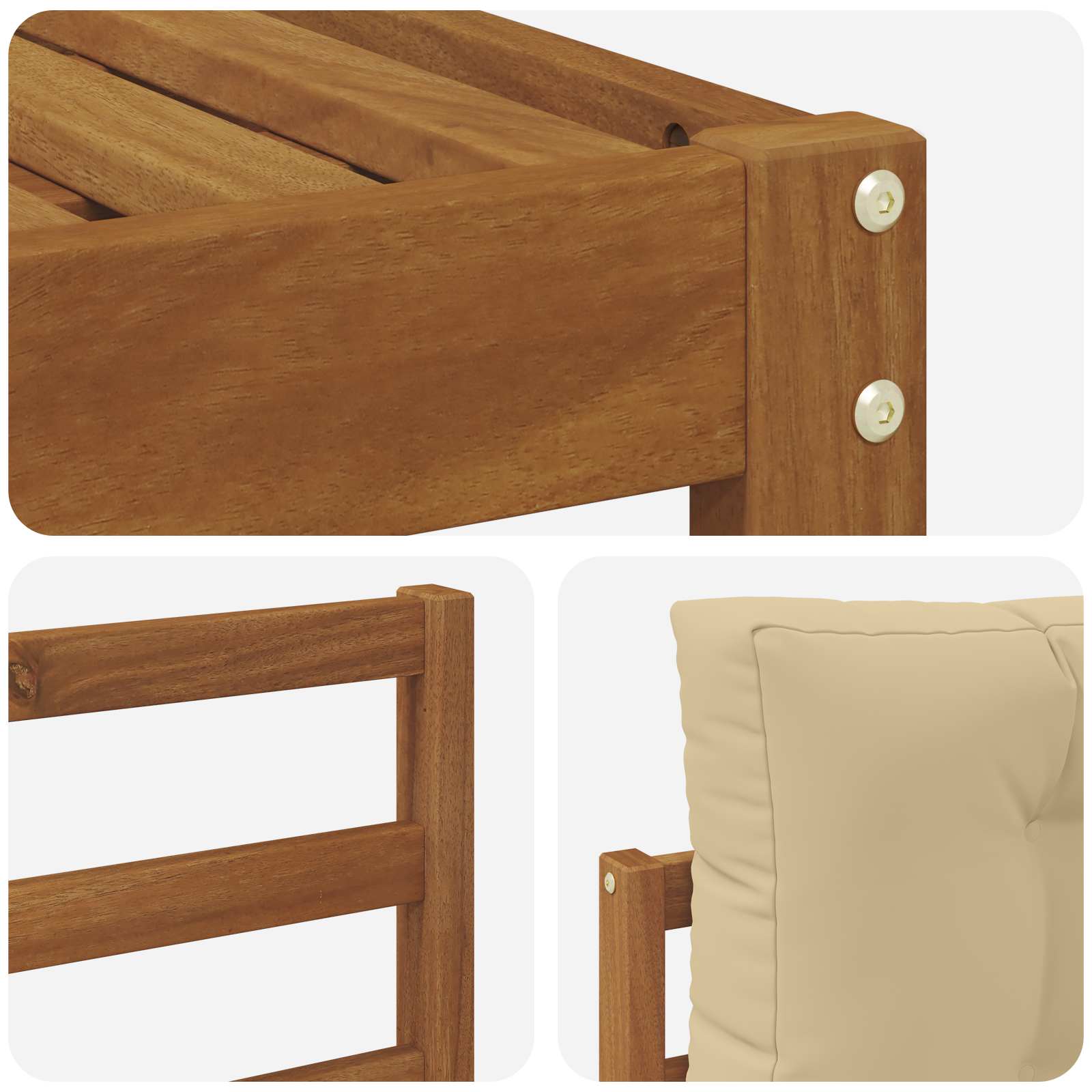 Set vanjskih sofa s jastukom 5 pcs Prirodna i bež