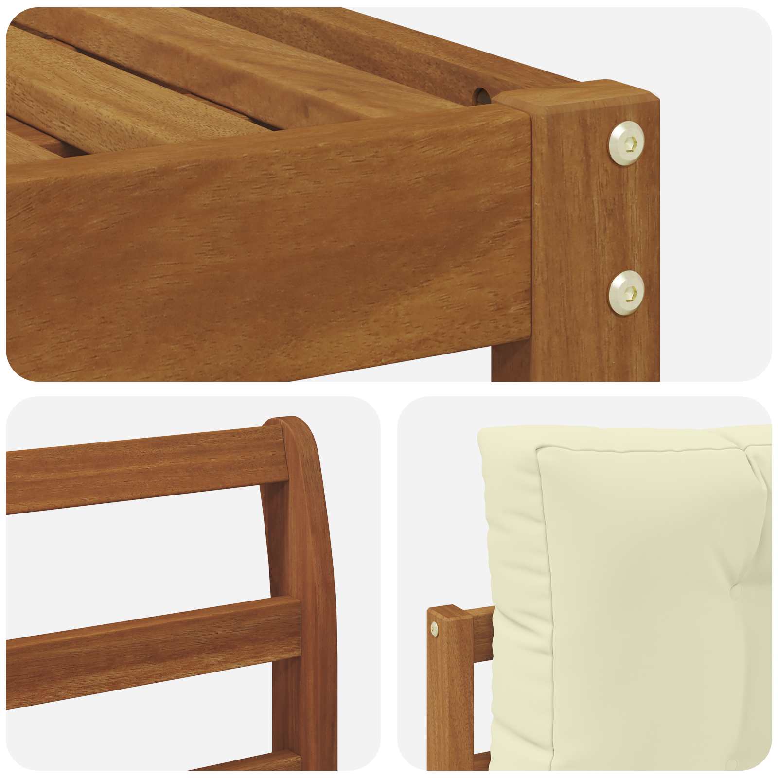 Set vanjskih sofa s jastukom 5 pcs Prirodna i krem