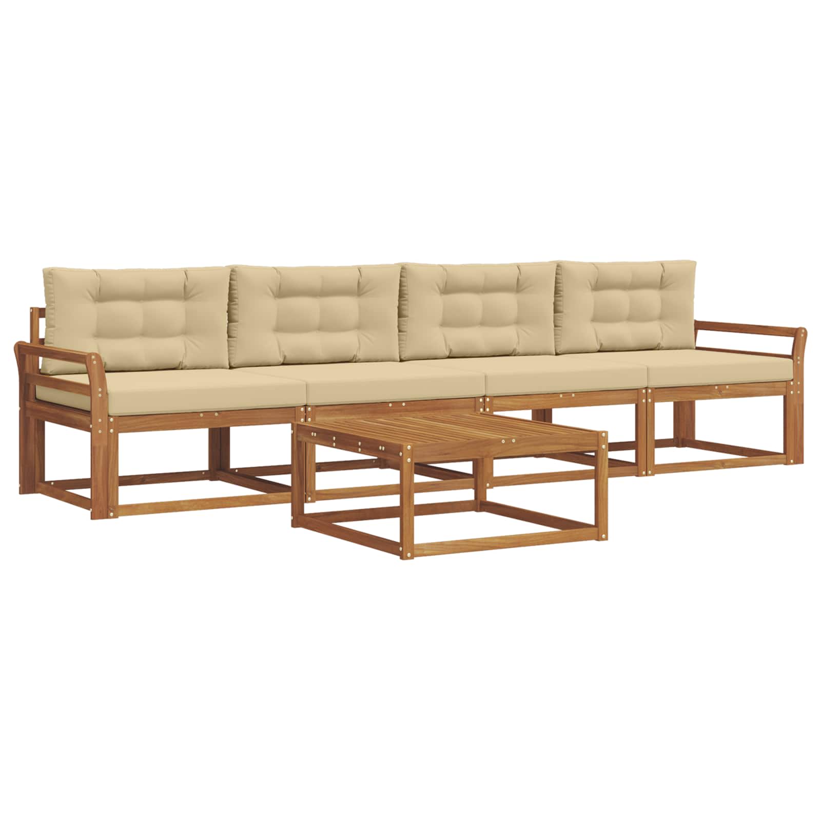 Set vanjskih sofa s jastukom 5 pcs Prirodna i bež