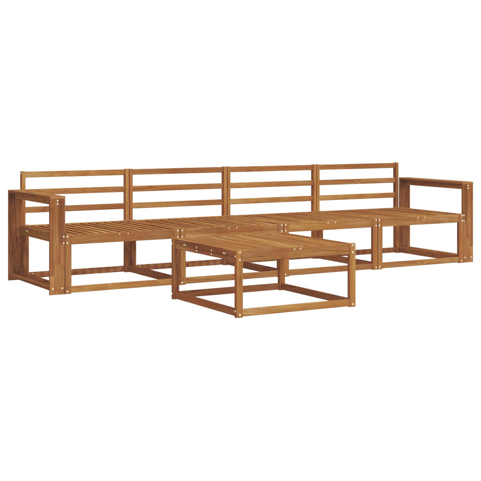 Set vanjskih sofa 5 pcs Prirodna Čvrsto drvo akacije